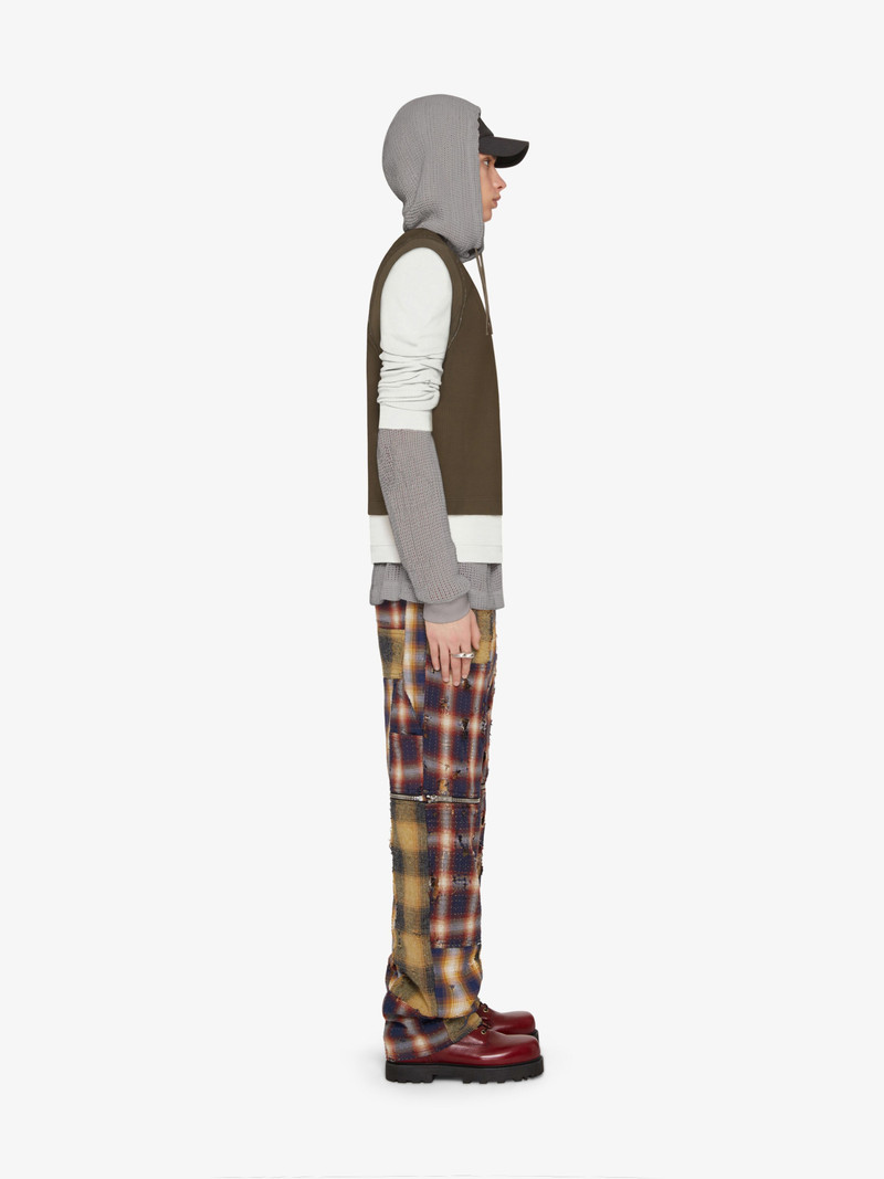 OVERLAPPED HOODED T-SHIRT IN COTTON AND MESH 3