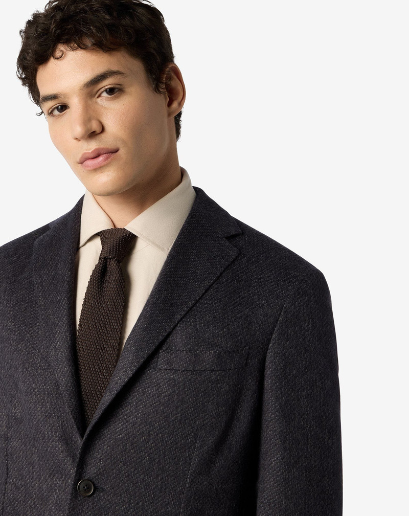 CORNELIANI Brown knit tie outlook