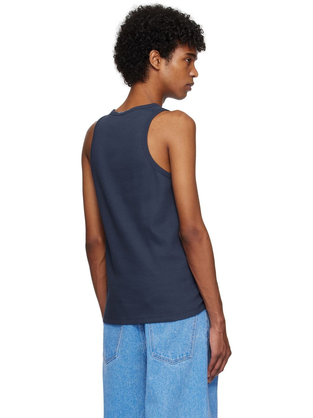 Navy Fitted Tank Top - 3