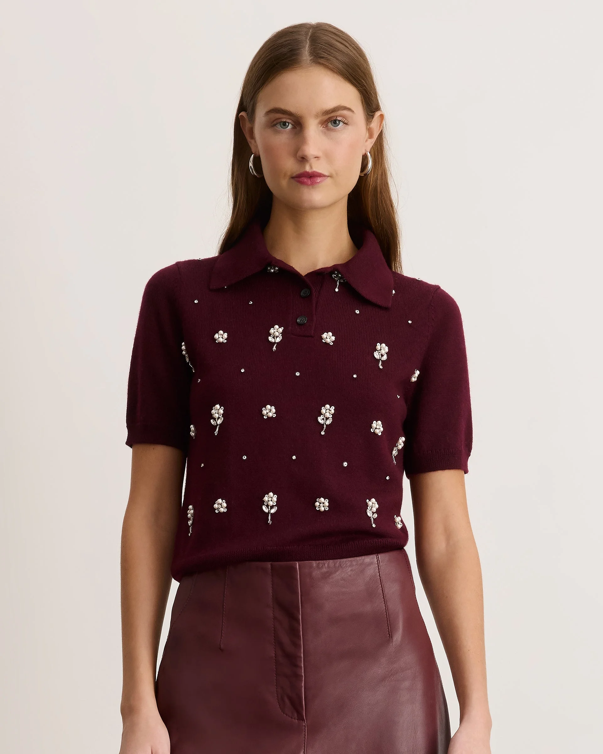 CAMILLA EMBROIDERED KNIT TOP - 1