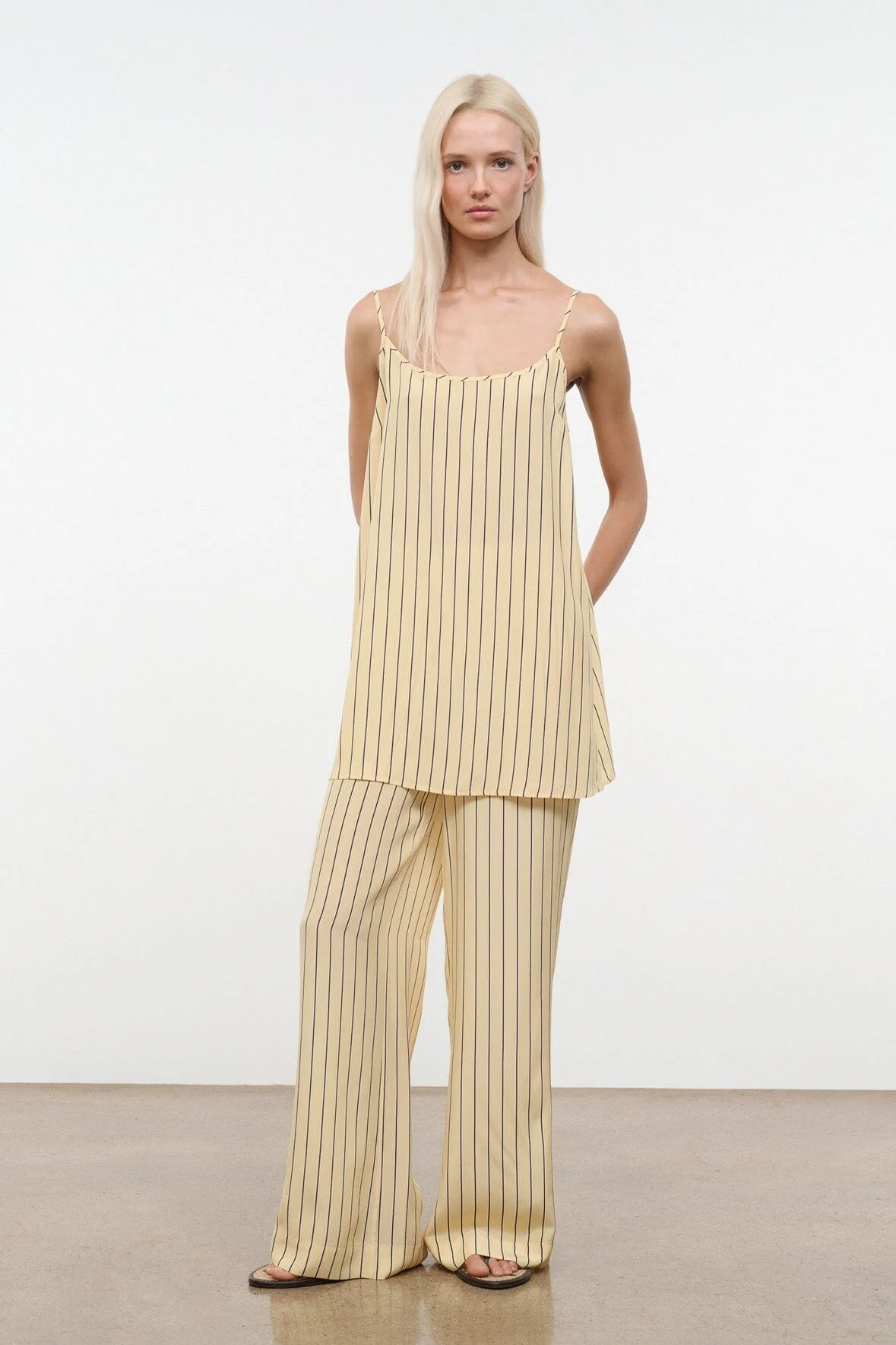 STAUD STROLL SILK PANT MONDAY STRIPE - 1
