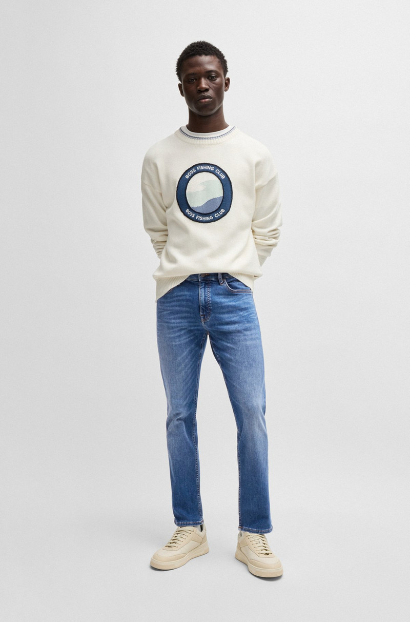 BOSS DELAWARE SLIM-FIT JEANS IN BLUE SOFT-MOTION DENIM outlook