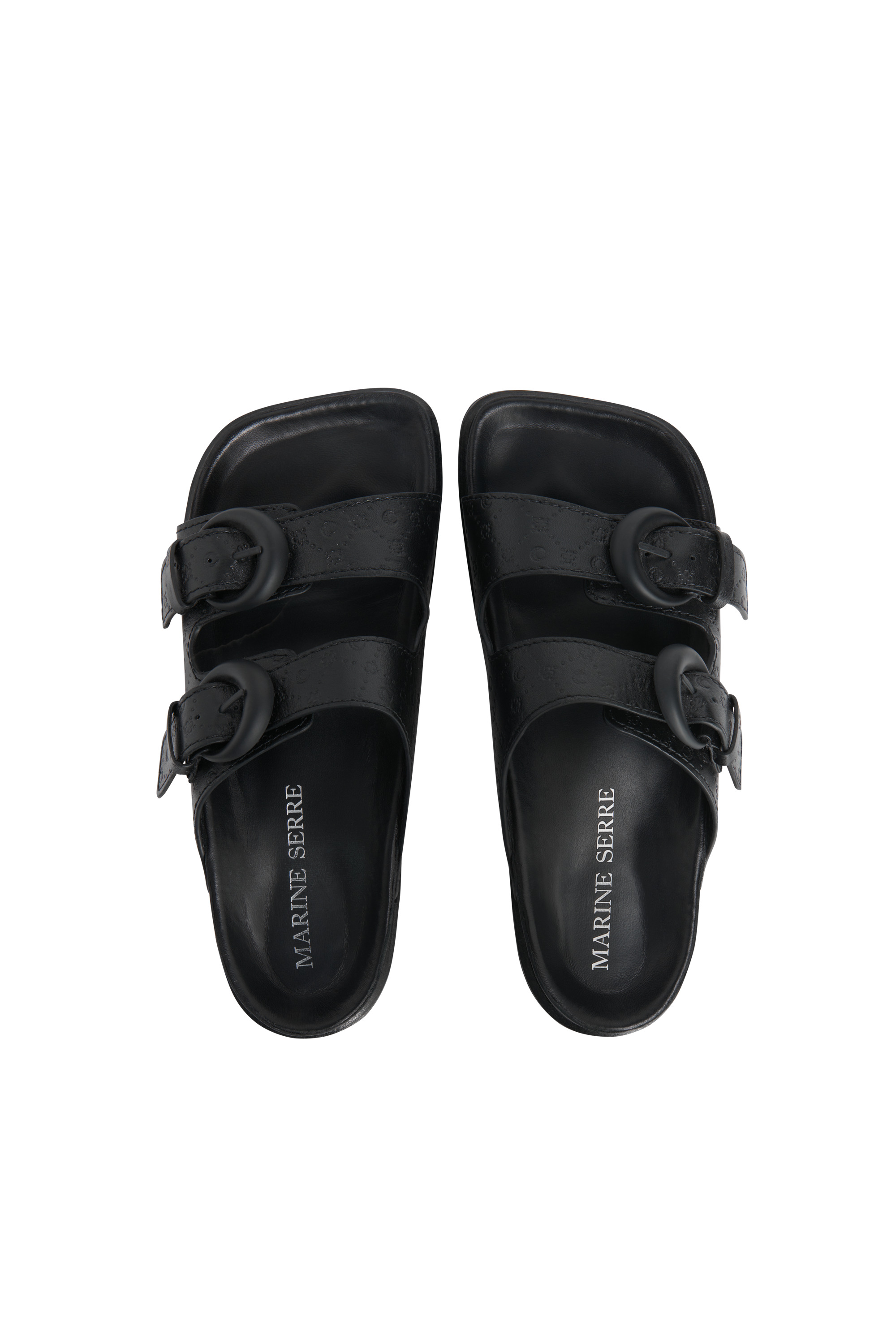 Embossed Leather MS Ground Sandals - 4