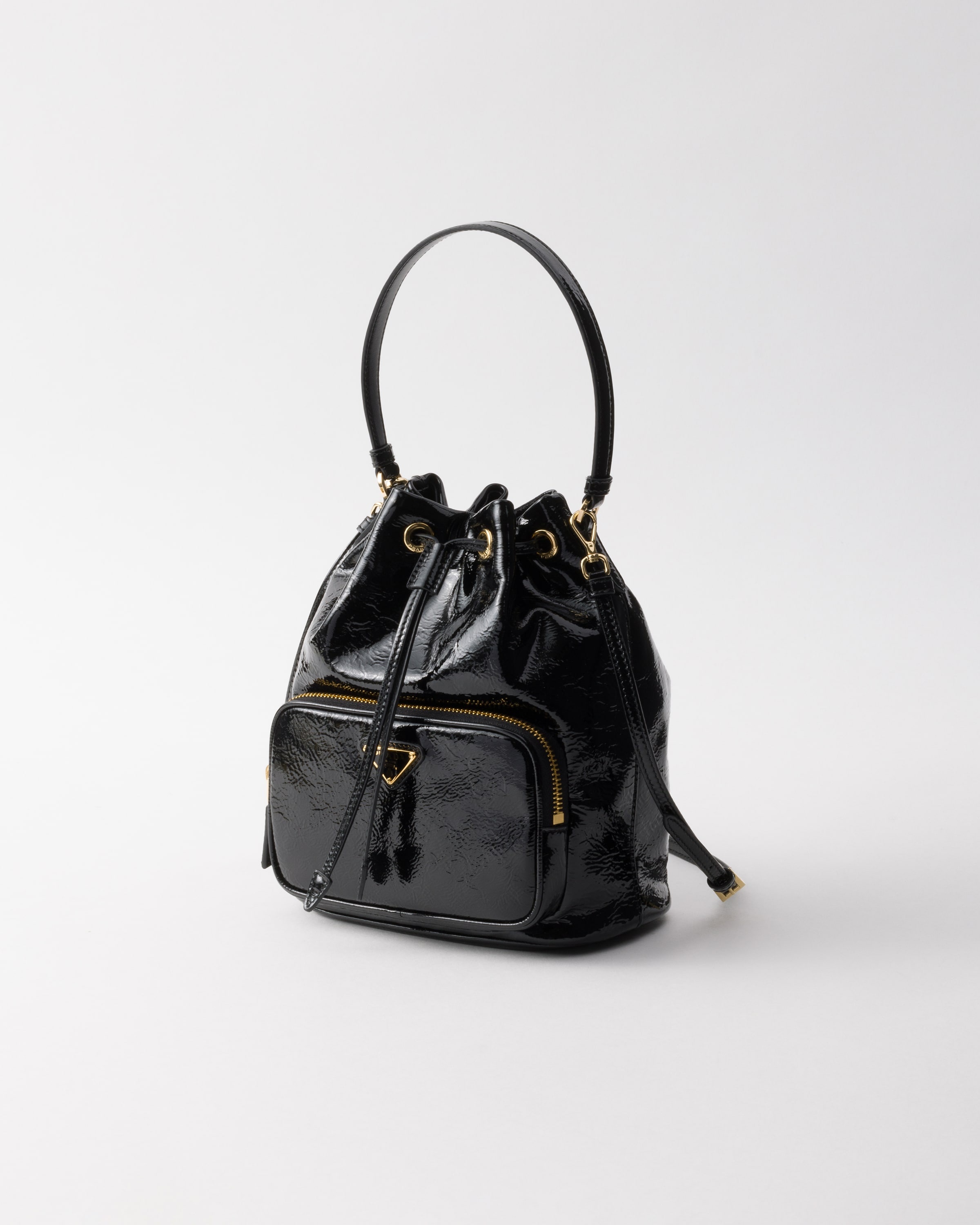 Prada Duet naplak patent leather bucket bag - 3