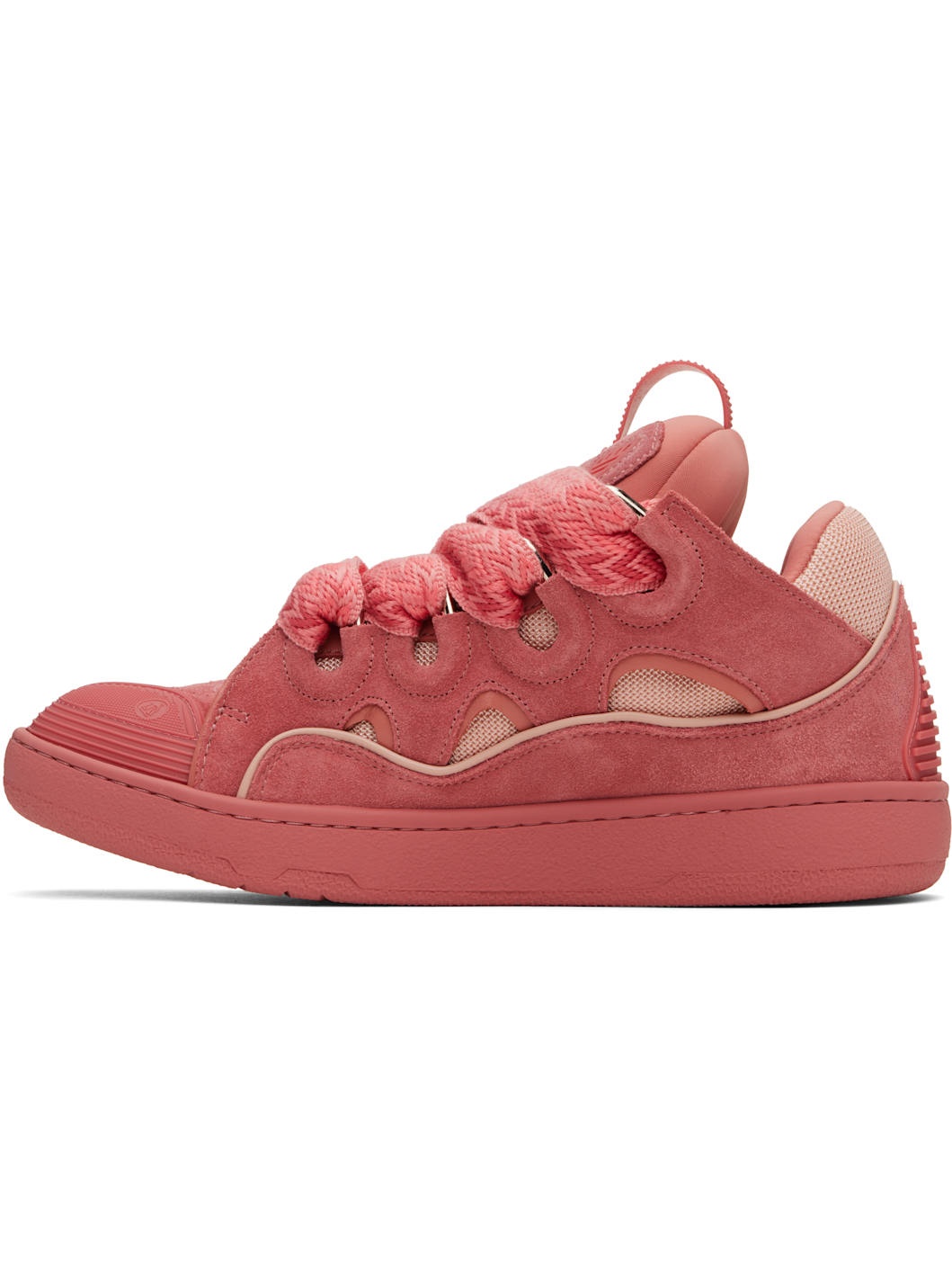 Pink Curb Leather Sneakers - 3
