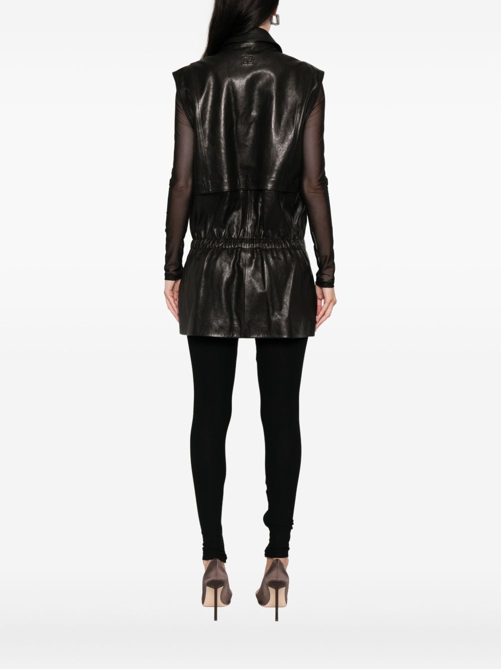 sheepskin elasticated waistcoat - 4