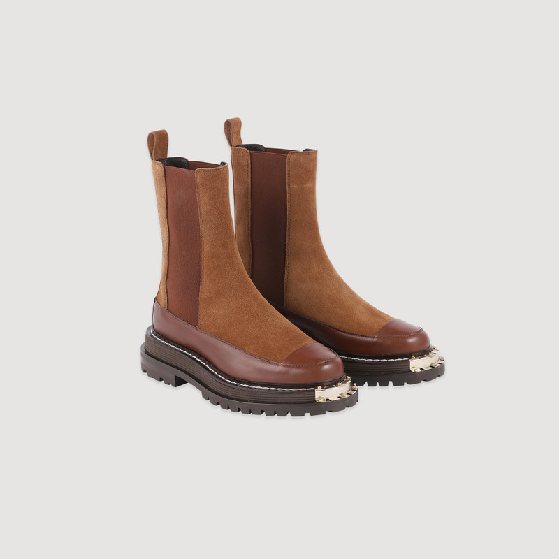 Sandro Suede leather Chelsea boots outlook