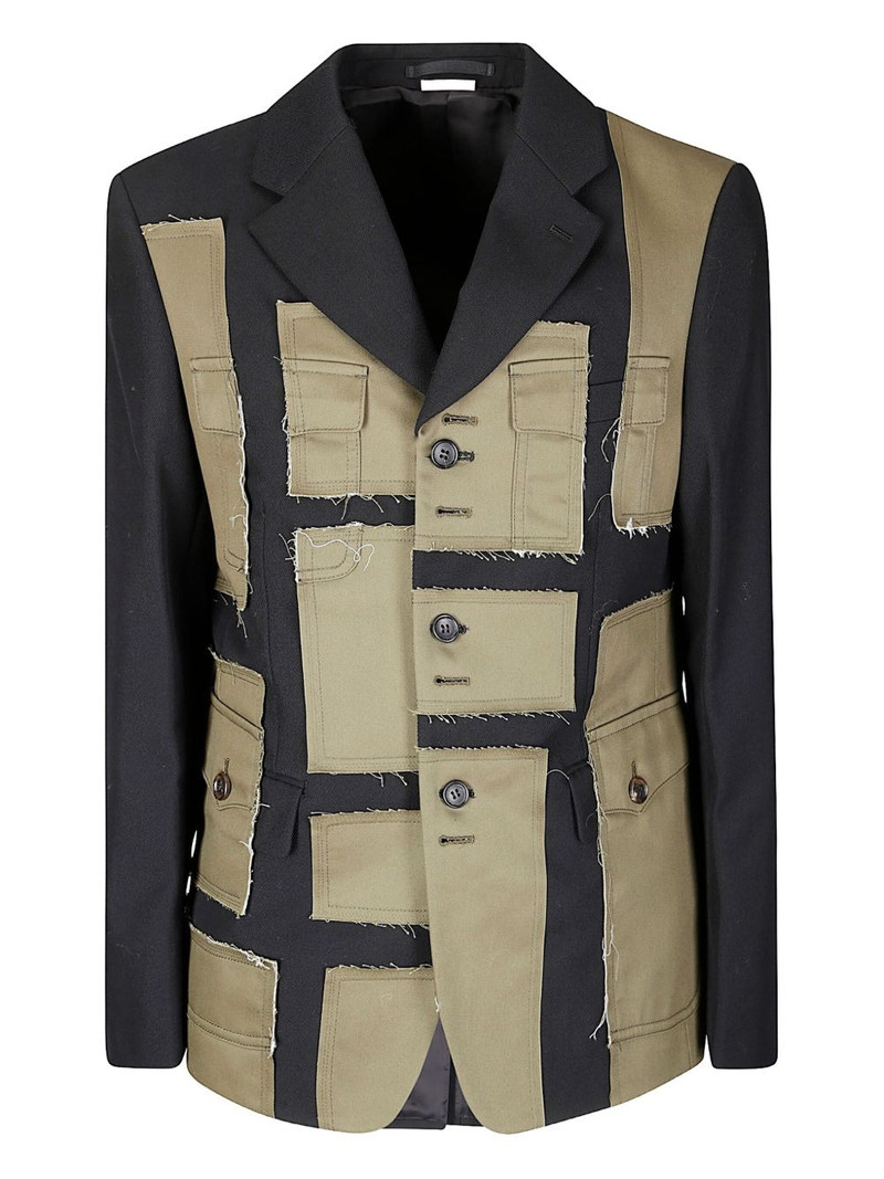 patchwork wool blazer 1