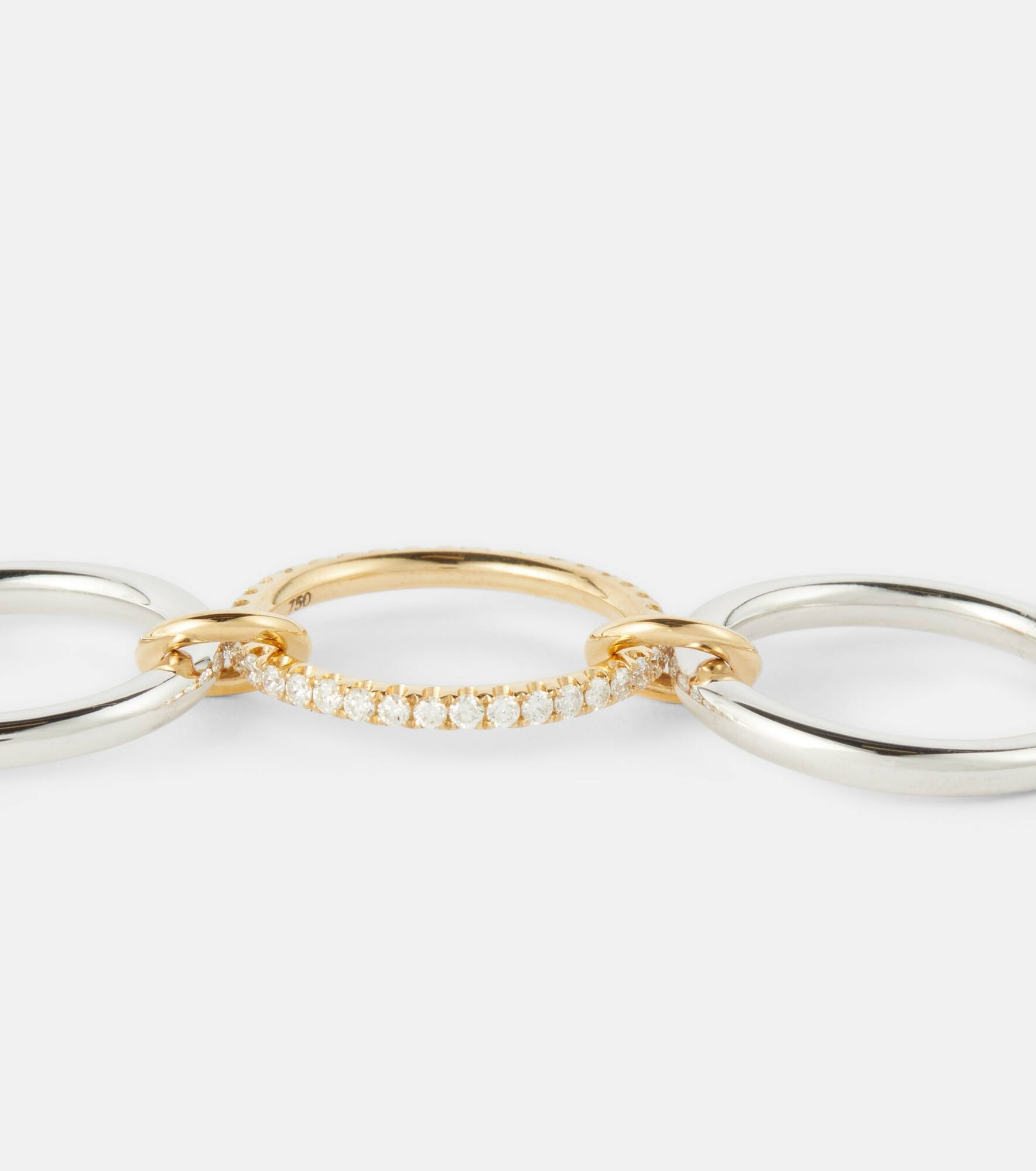 Libra sterling silver and 18kt gold ring with diamonds - 6