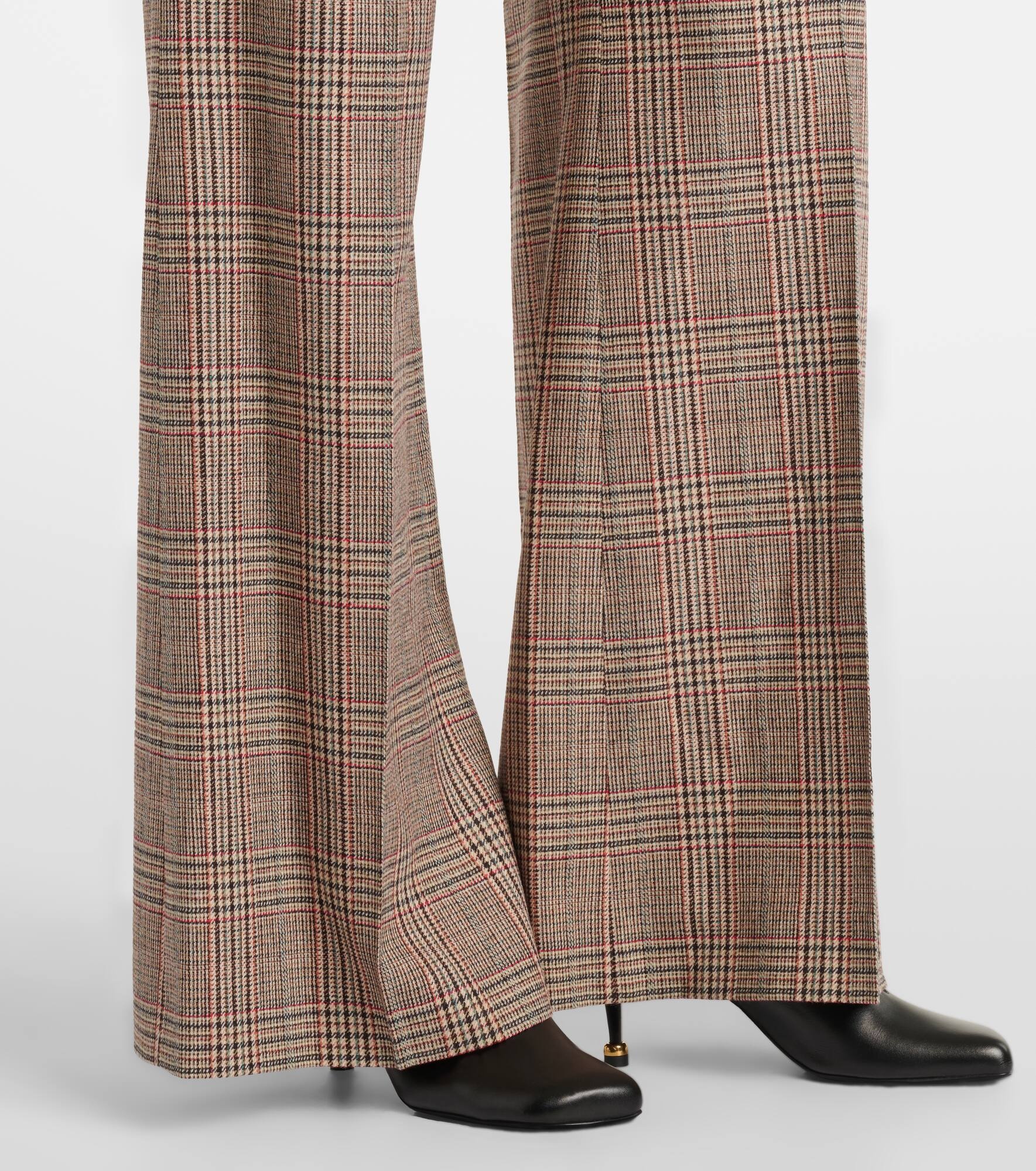 Prince of Wales check wide-leg pants - 5