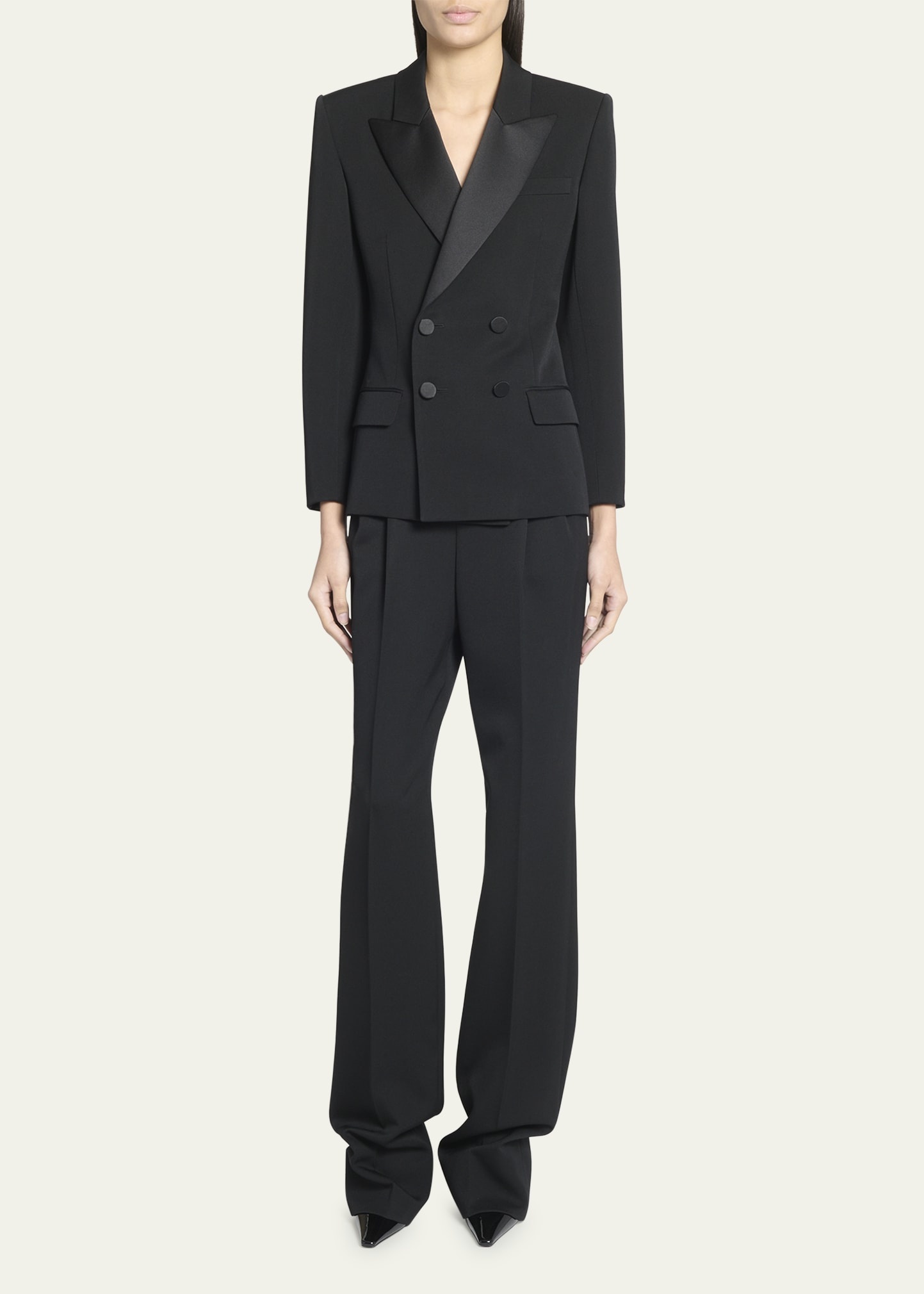 Fitted Tuxedo Blazer Jacket - 2