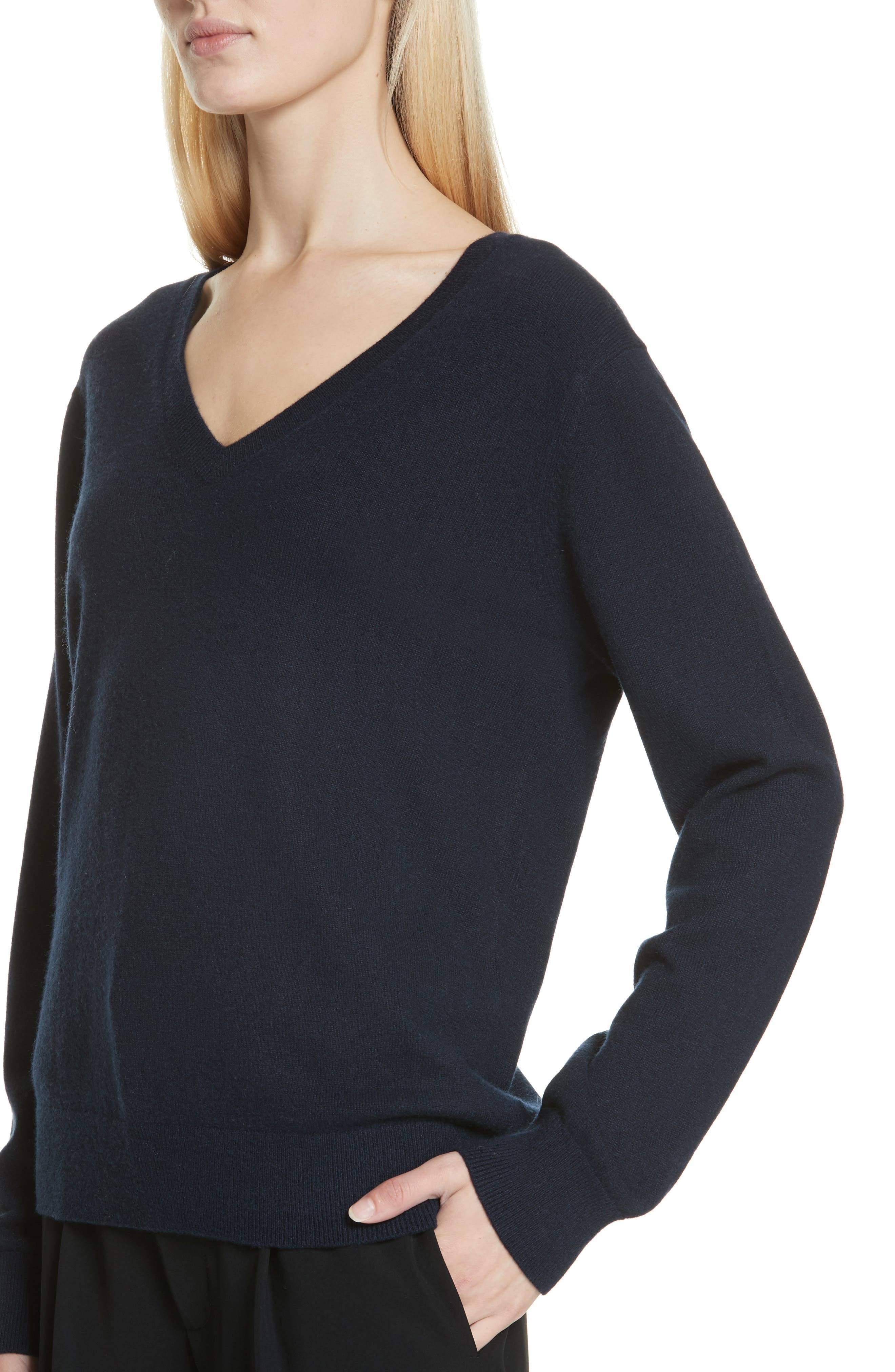 Vince Weekend V-Neck Cashmere Sweater in Coastal at Nordstrom - 4