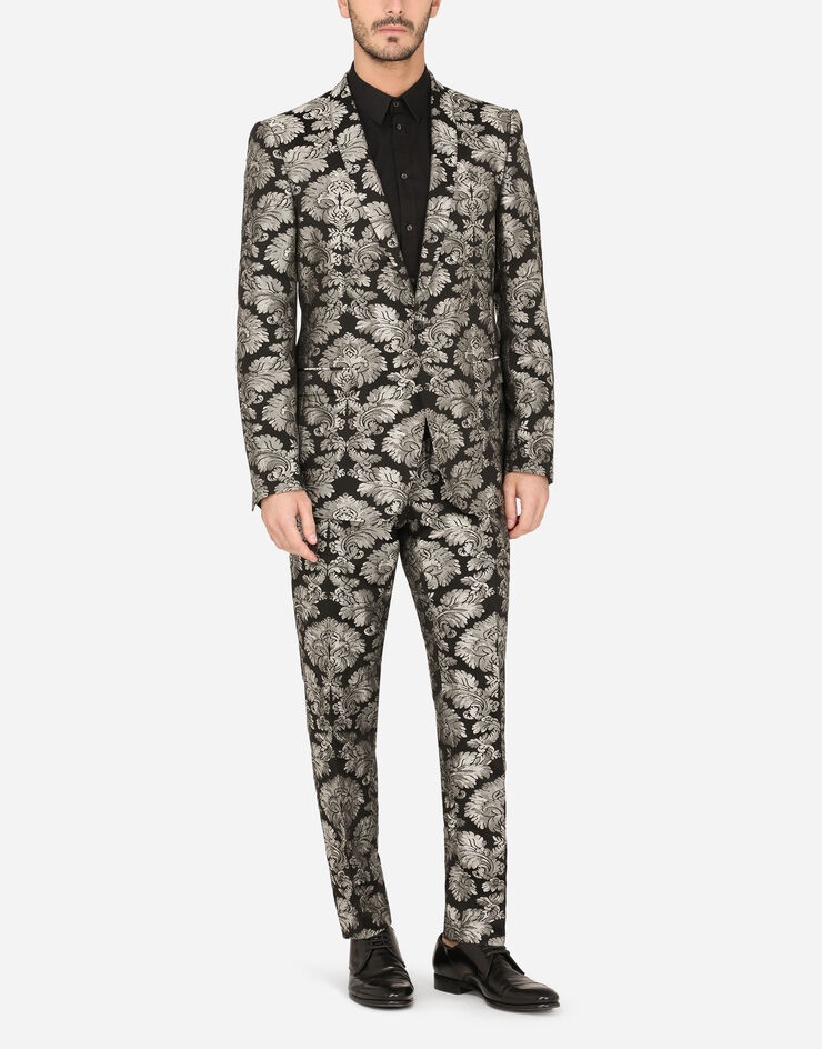 Floral jacquard Martini-fit suit - 11