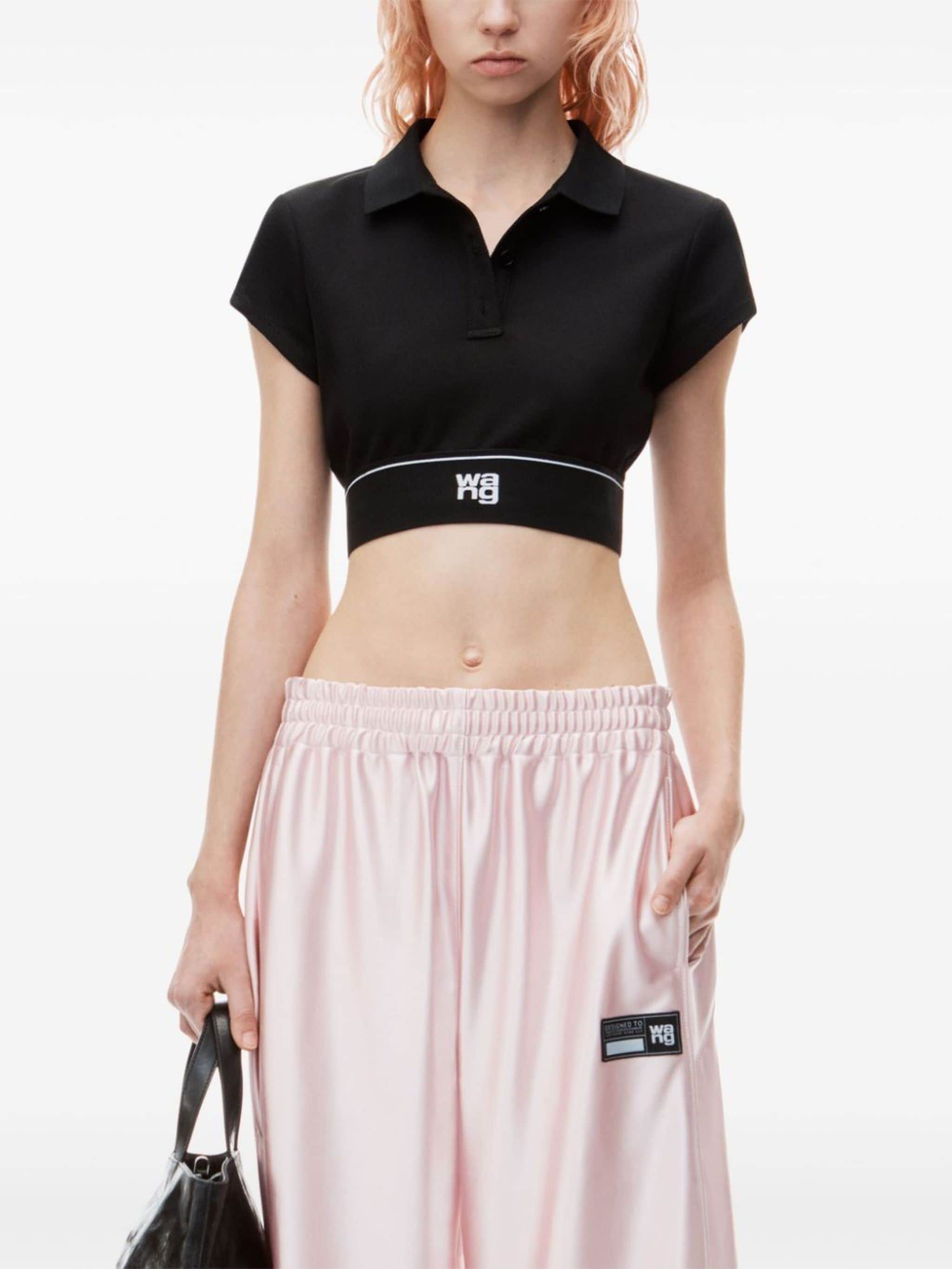 Cheerleader cropped polo top - 3