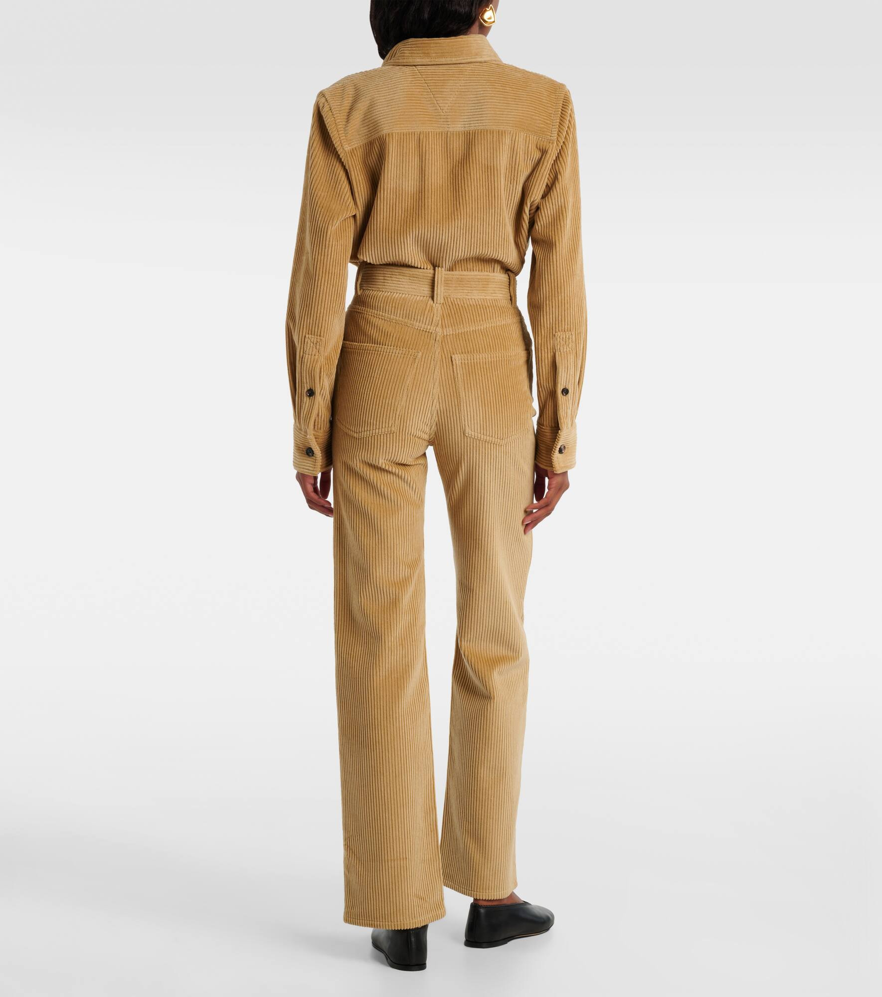 Cotton corduroy flared pants - 3