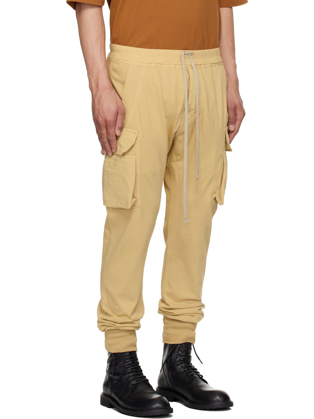 Beige Hollywood Mastodon Cut Cargo Pants - 2