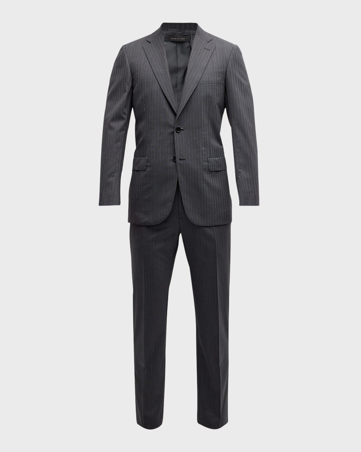 Men's Tonal Striped Wool Suit - 1