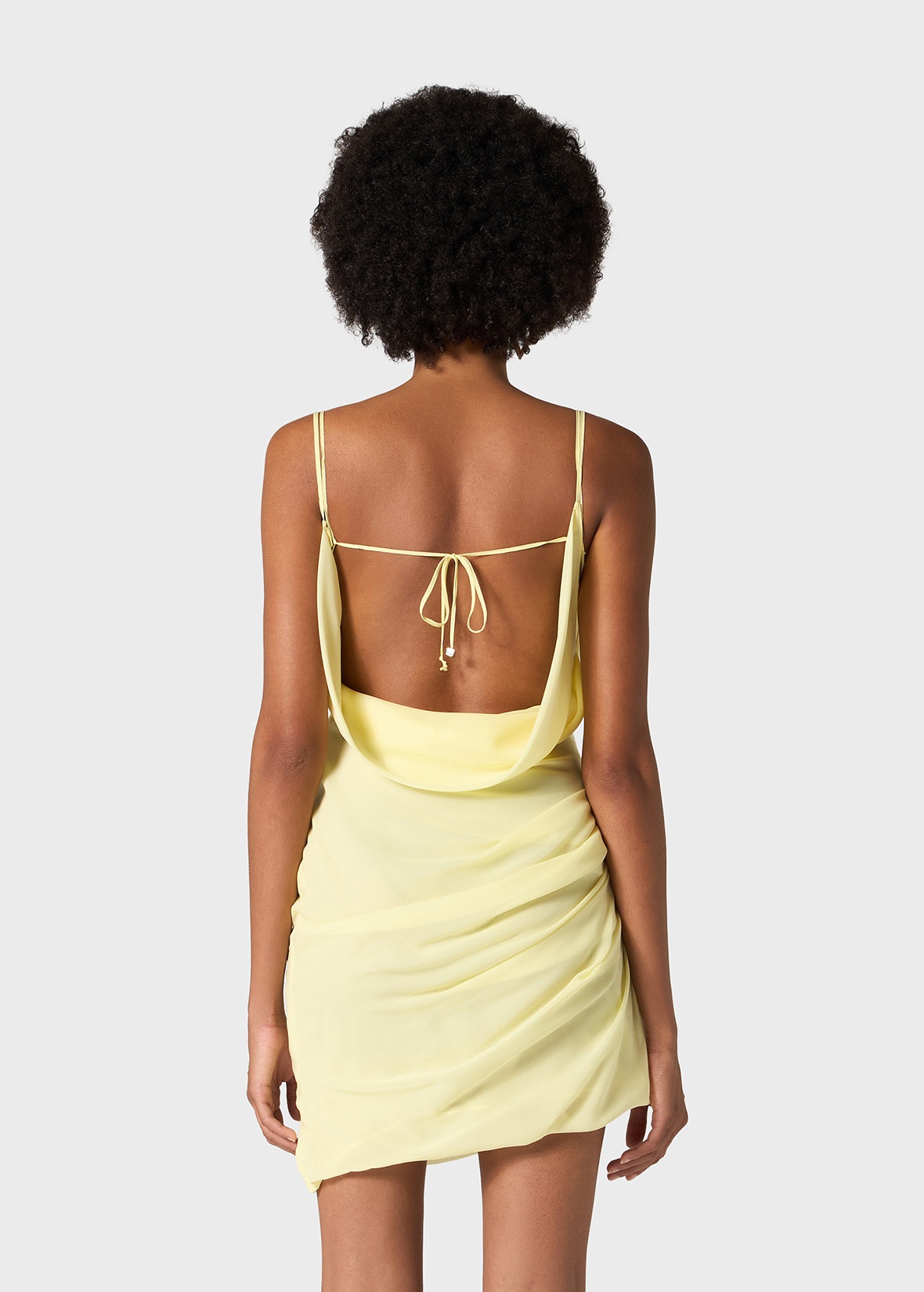 MINI DRESS IN GEORGETTE WITH RHINESTONE BRA DETAIL - 4