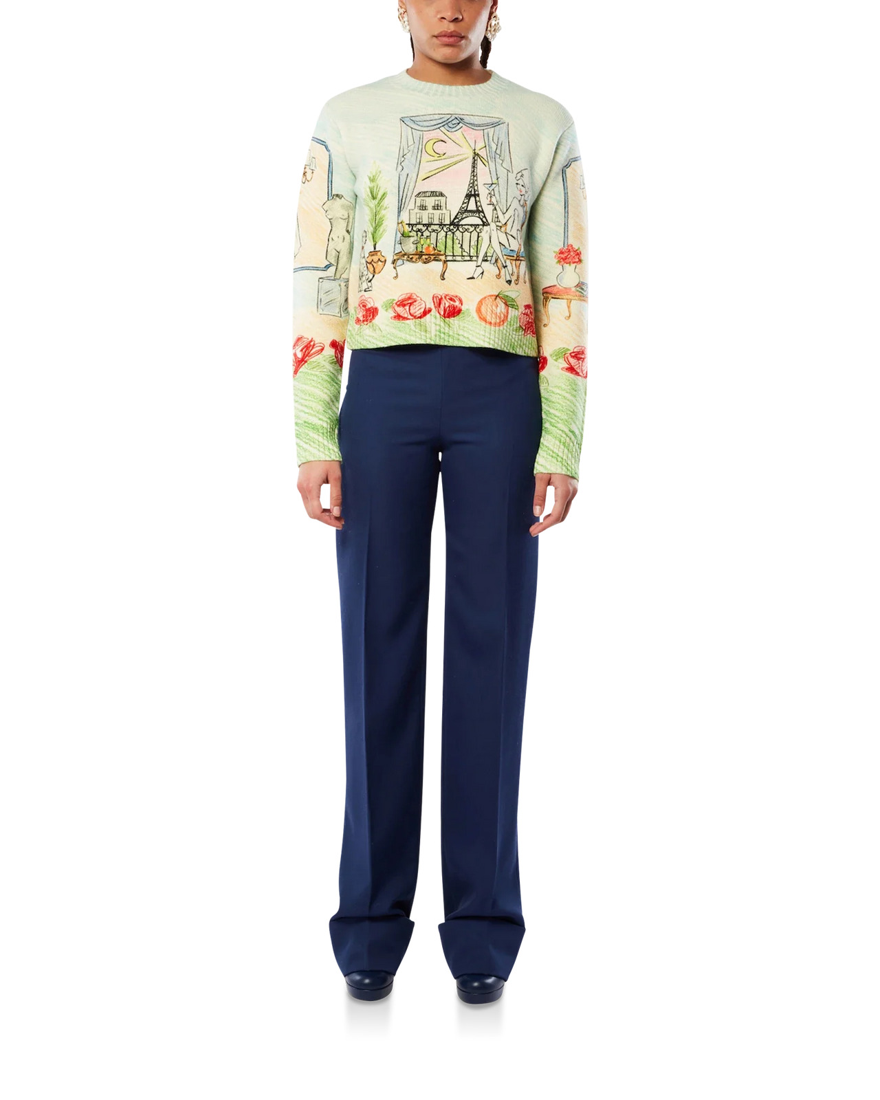L'Appartement De Reve Printed Crew Neck Jumper - 2