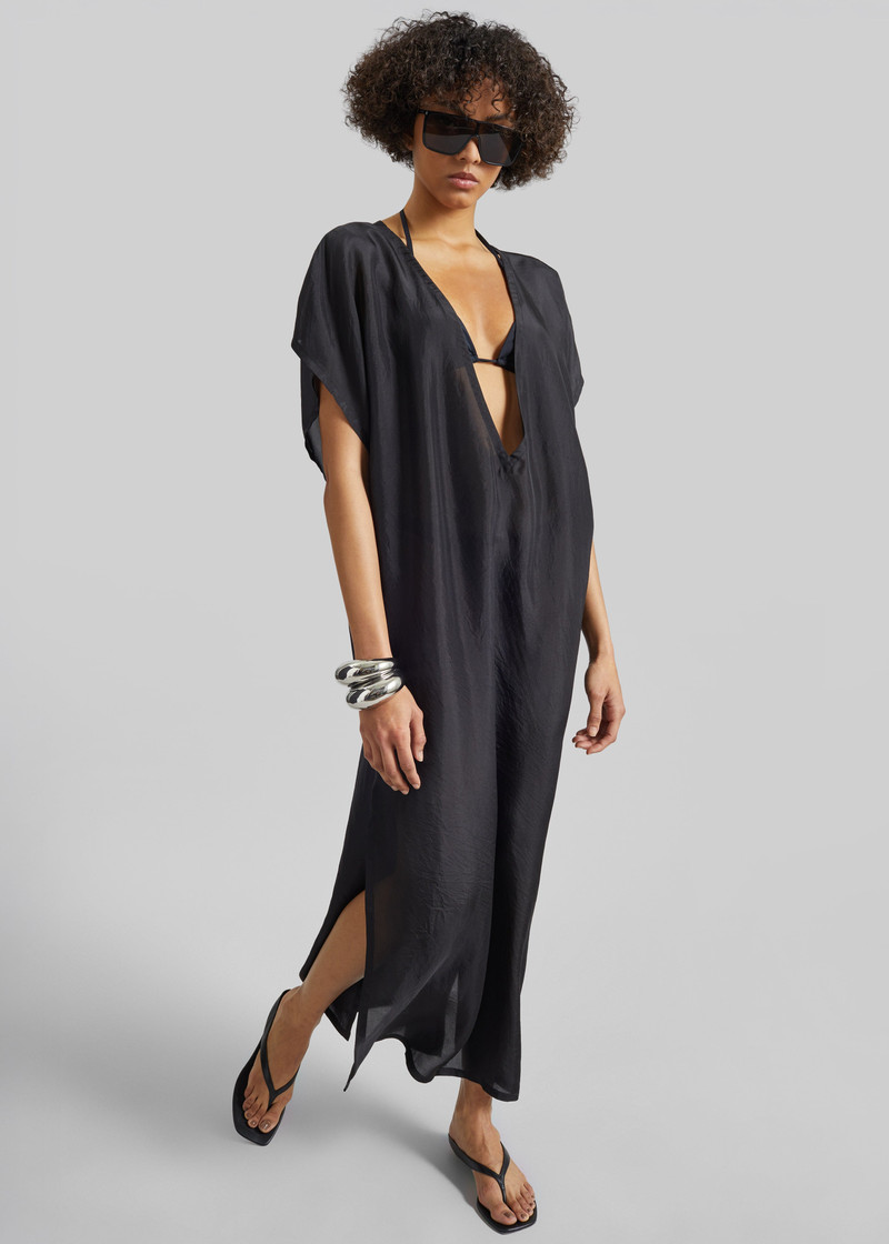 Ostuni Sheer Fluid Kaftan Dress - Black 6