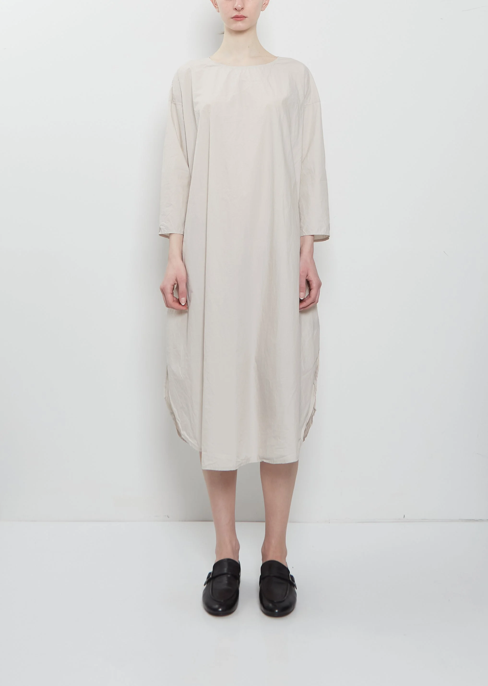 Ultra Light Canvas 3/4 Sleeve Tunic Dress — Pebble - 1