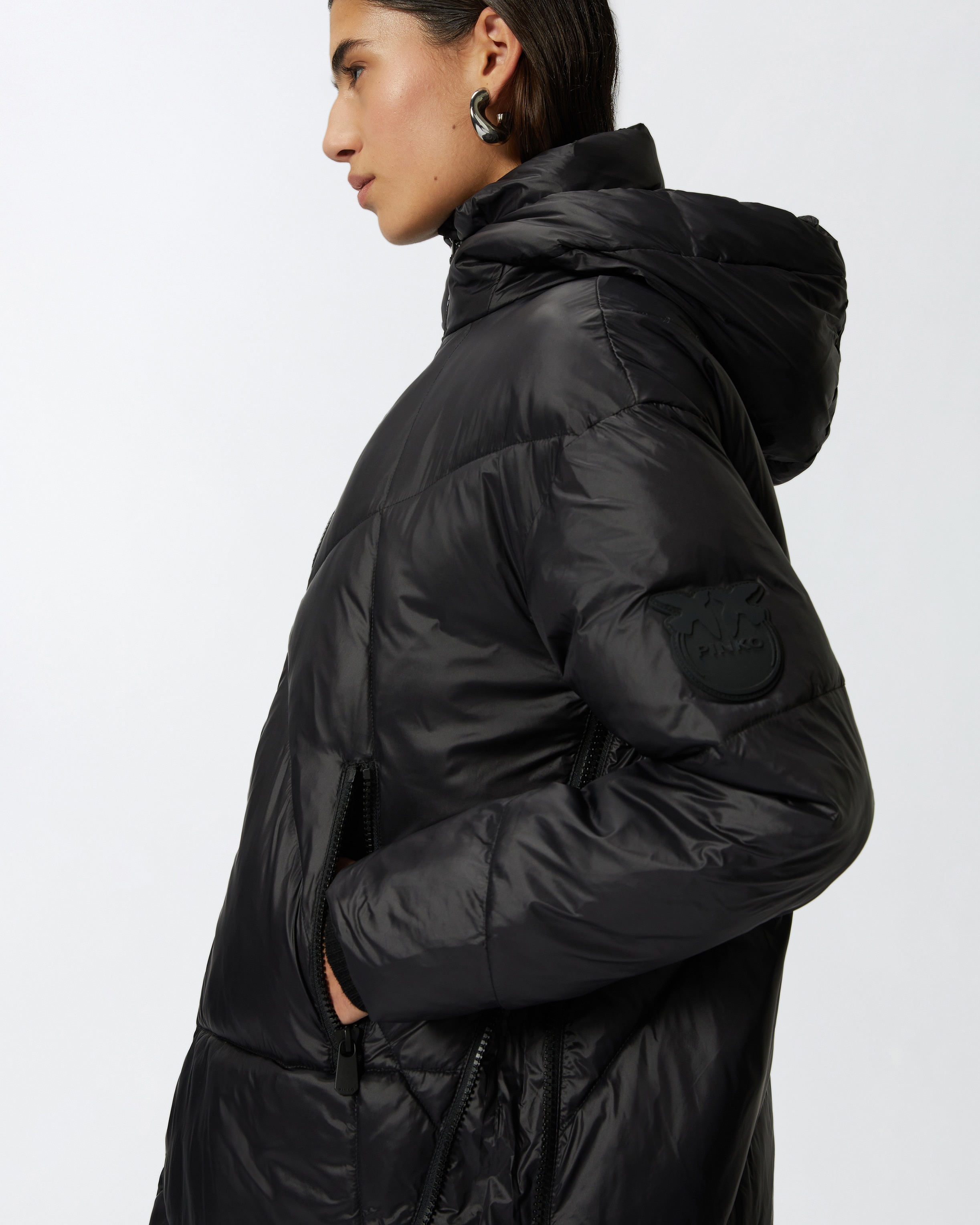TECHNICAL CANVAS PADDED PUFFER JACKET WITH HOOD - 5
