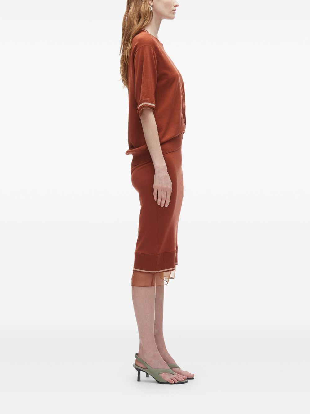 twist-detail wool dress - 3