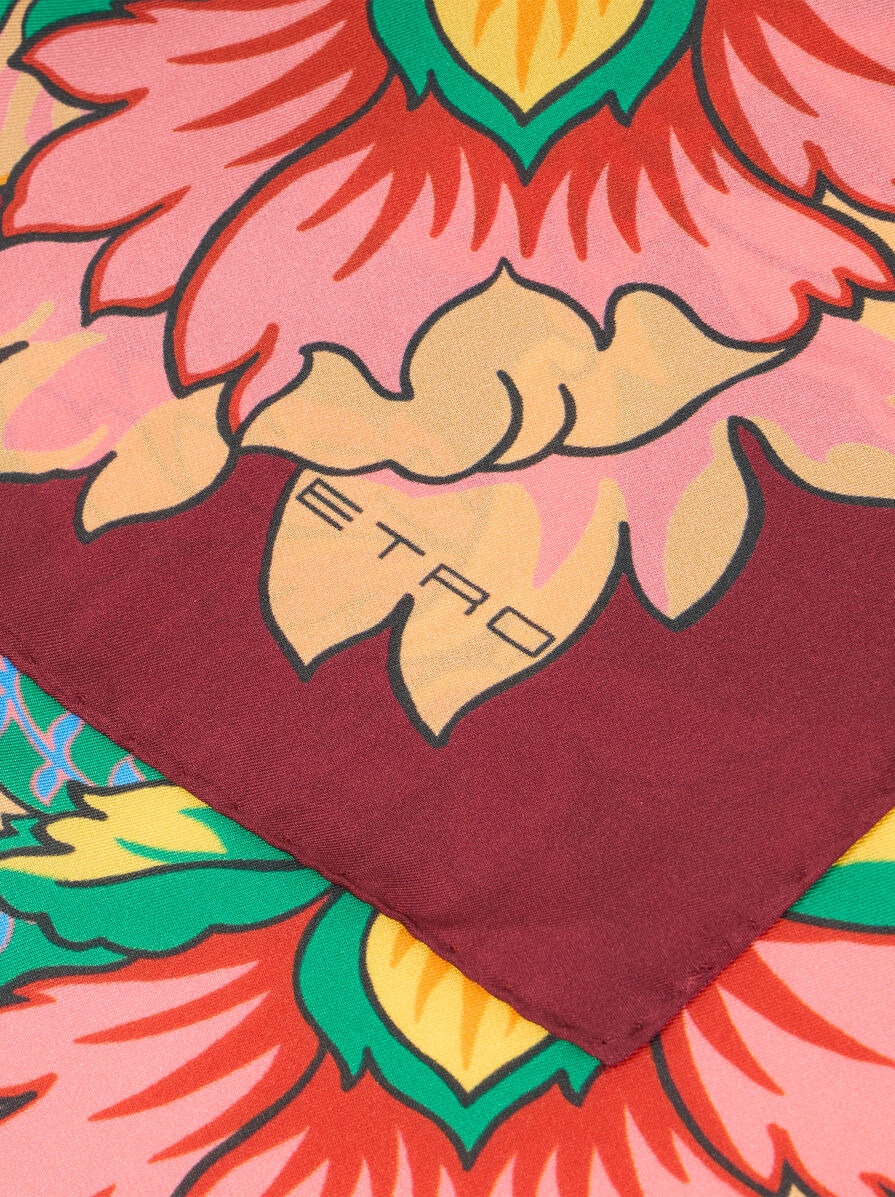 SILK SCARF WITH FLORAL JACQUARD MOTIF - 2