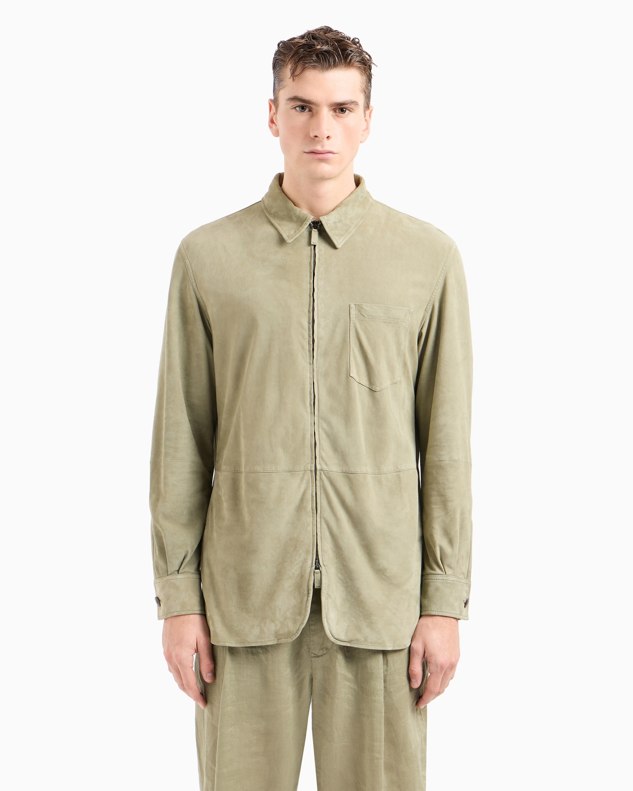 Suede-lambskin, single-breasted jacket - 4