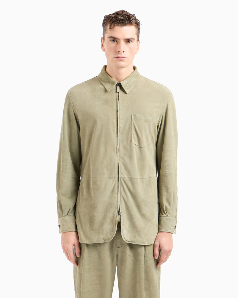 GIORGIO ARMANI Suede-lambskin, single-breasted jacket outlook