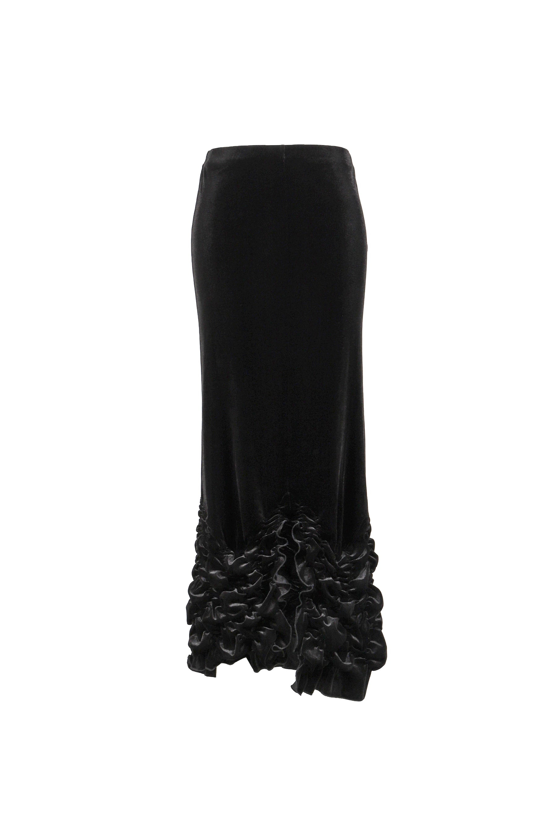 VELVET SMOCK SKIRT / BLK - 4