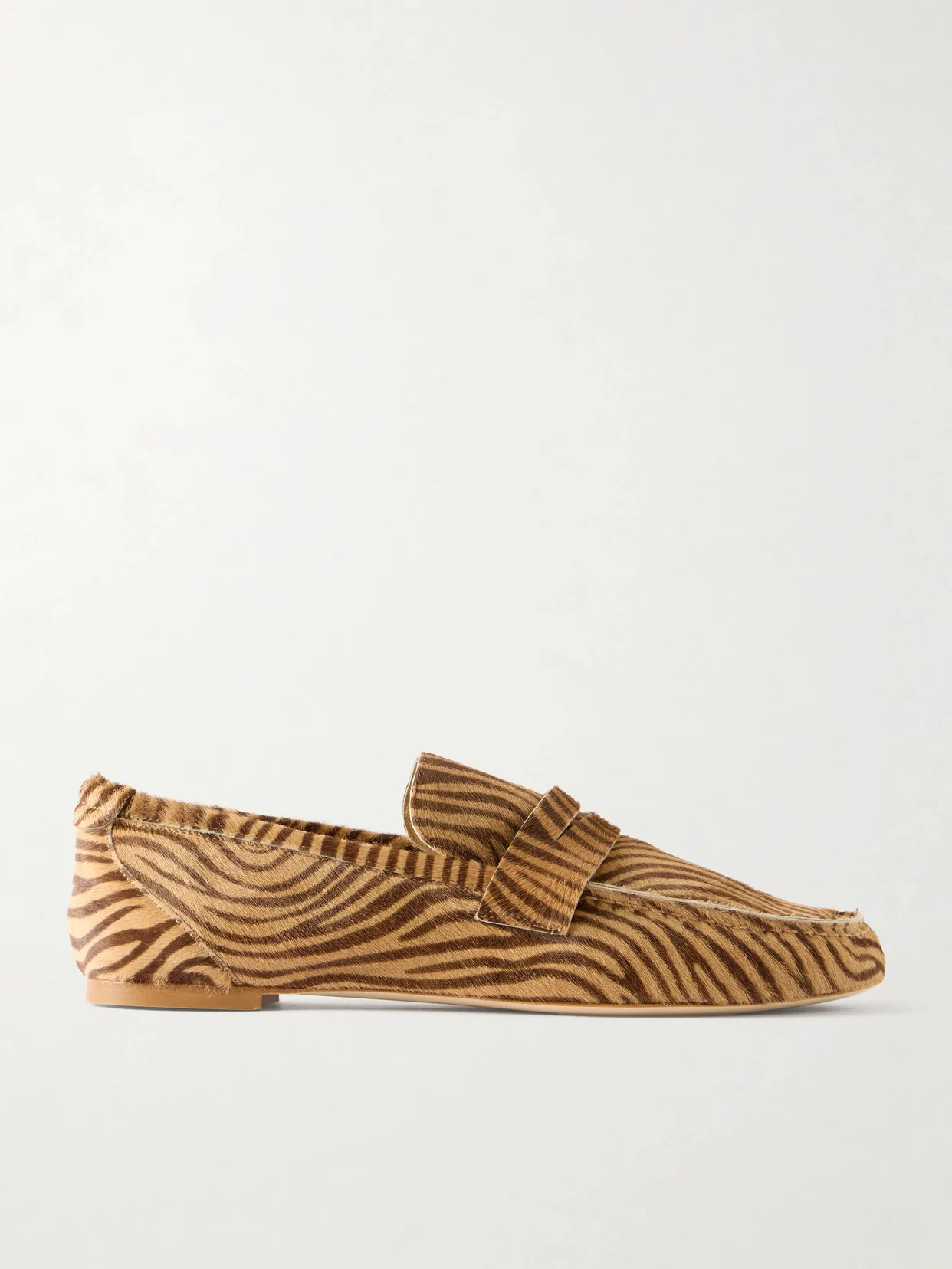 Zebra-print Calf Hair Penny Loafers - 1