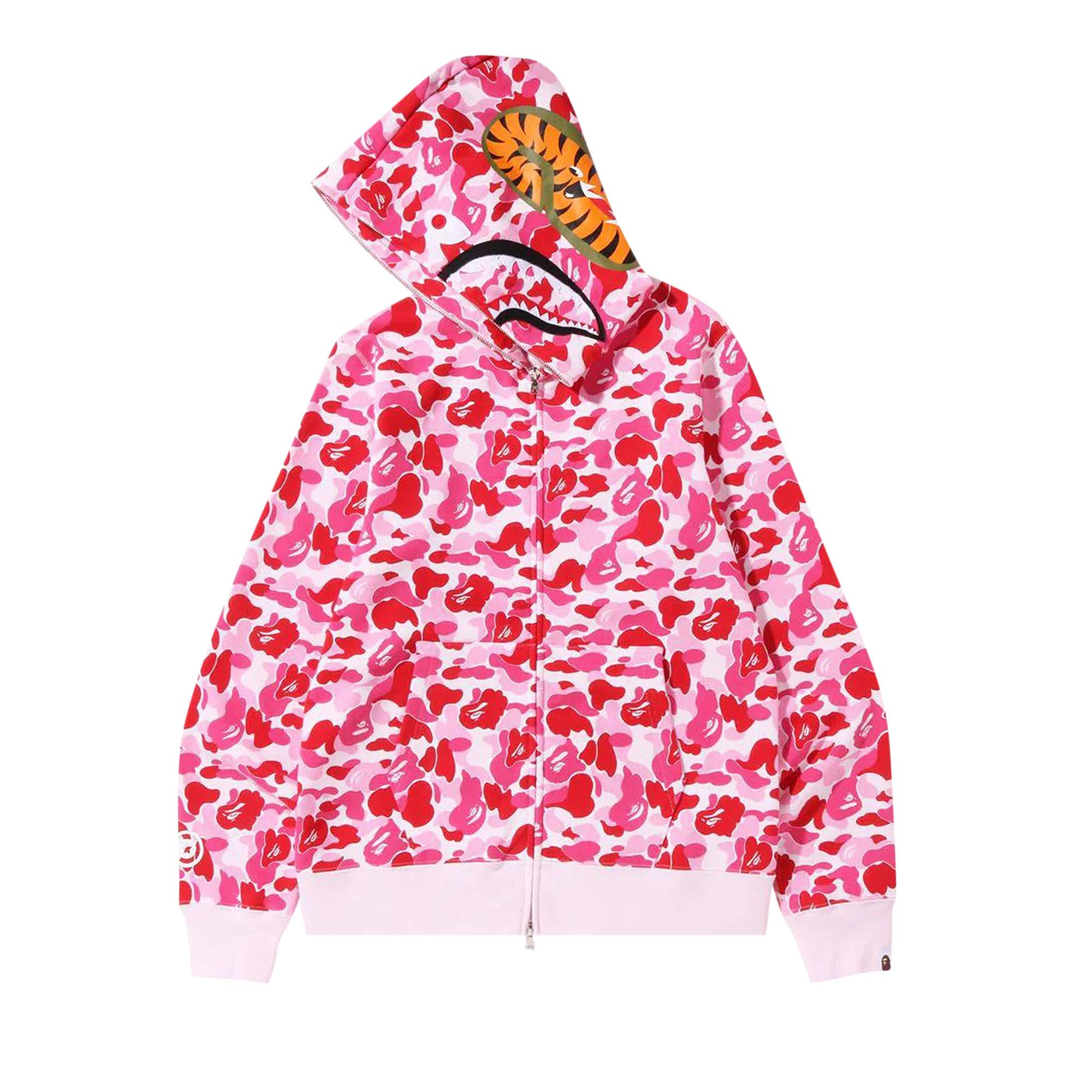 bape shark hoodie pink camoシャーク　パーカー　エイプ BAPE ABC camo Pink shark full zip hoodie A Bathing Ape Size