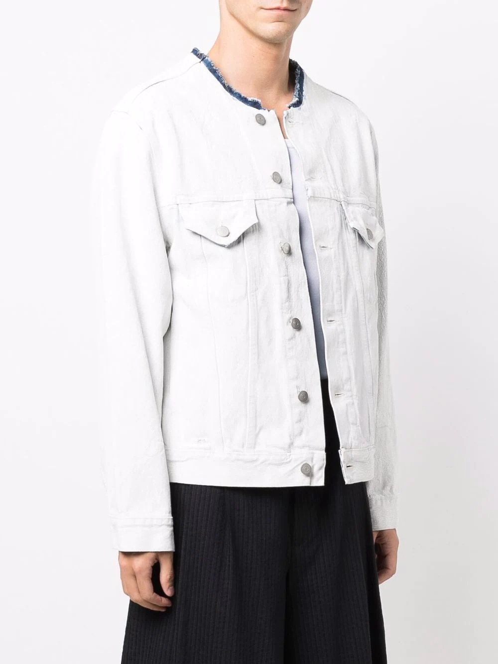 raw-cut collar denim jacket - 3