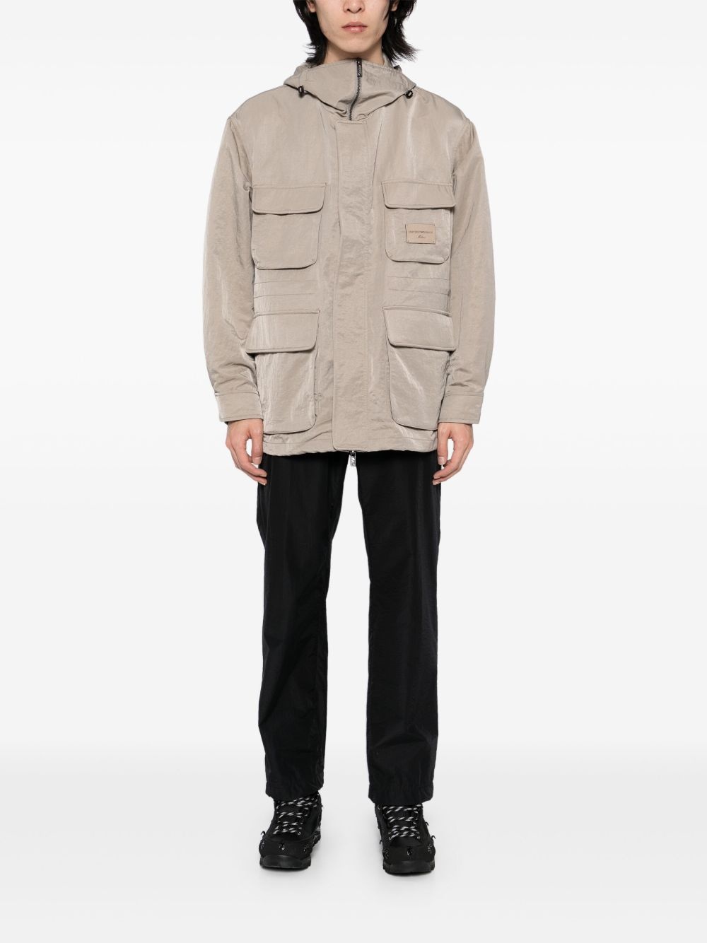 logo-patch military jacket - 2