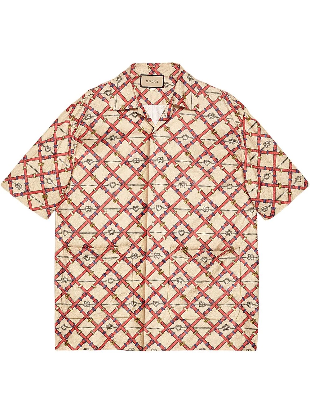 oversized bowling print shirt - 1