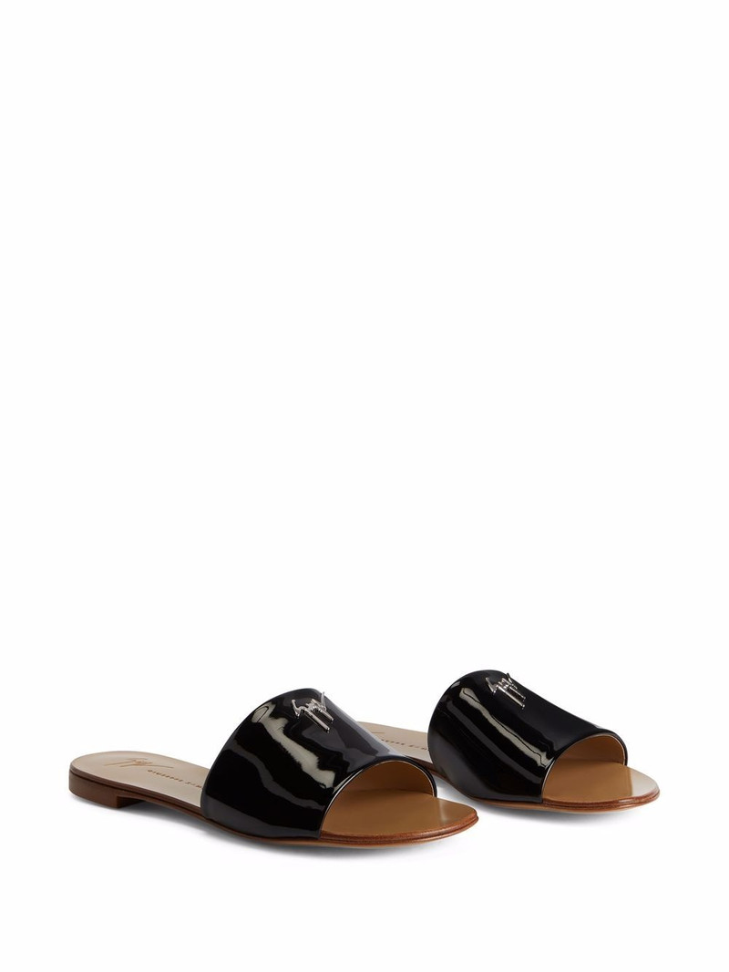 Giuseppe Zanotti Shirley patent-effect slides outlook