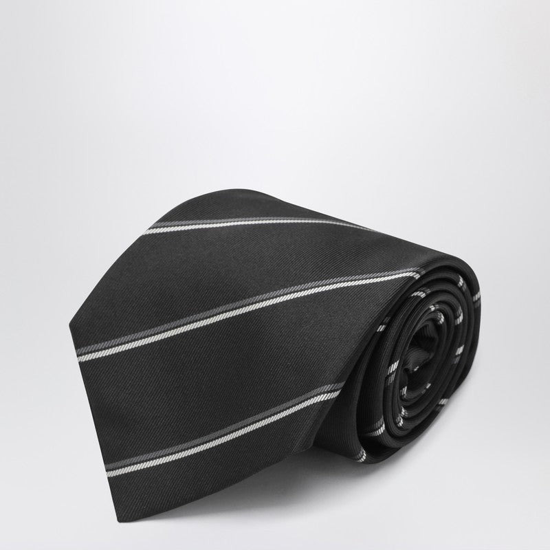 Saint Laurent striped silk tie - 1