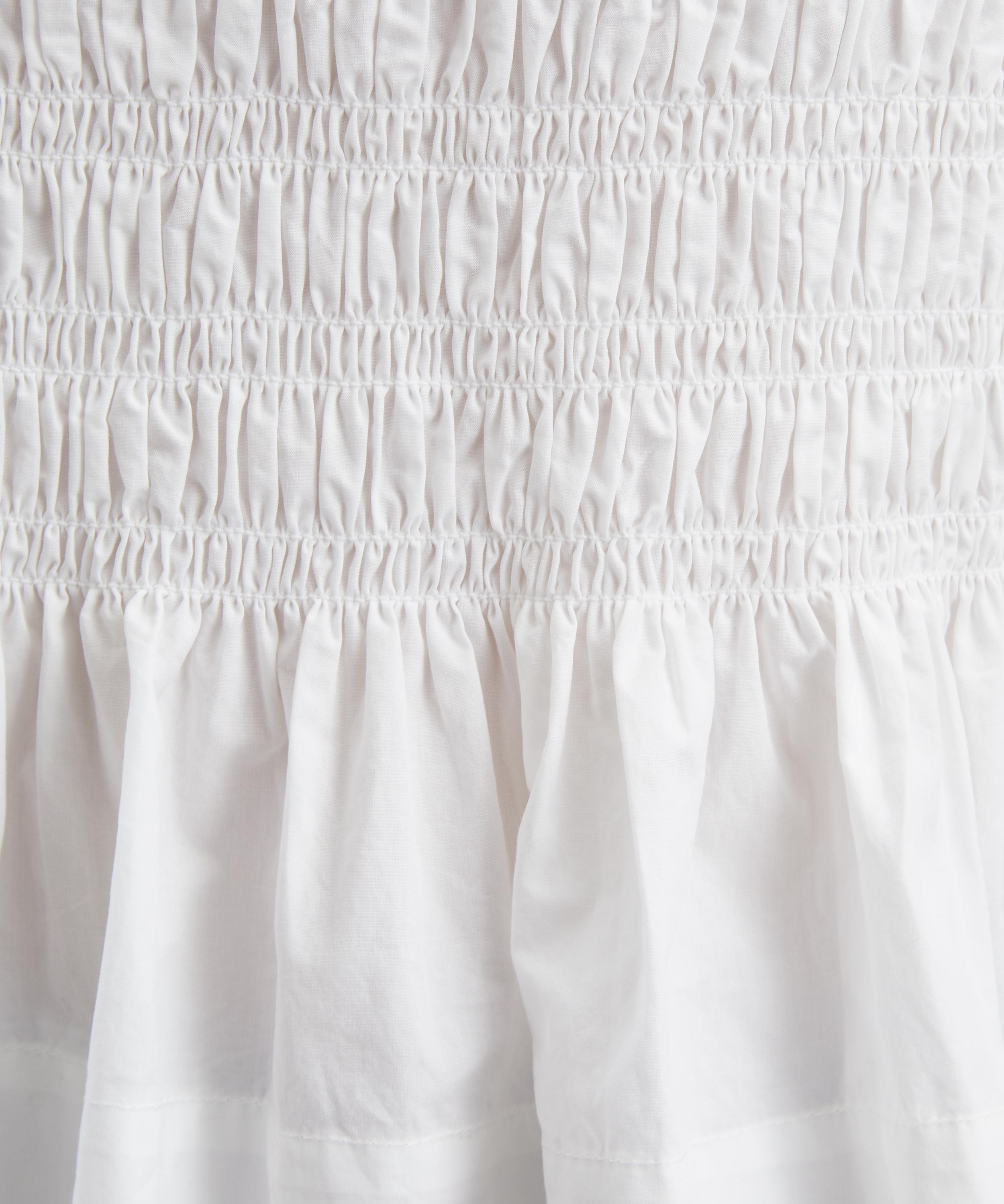 White Cotton Smock Tie Top - 5