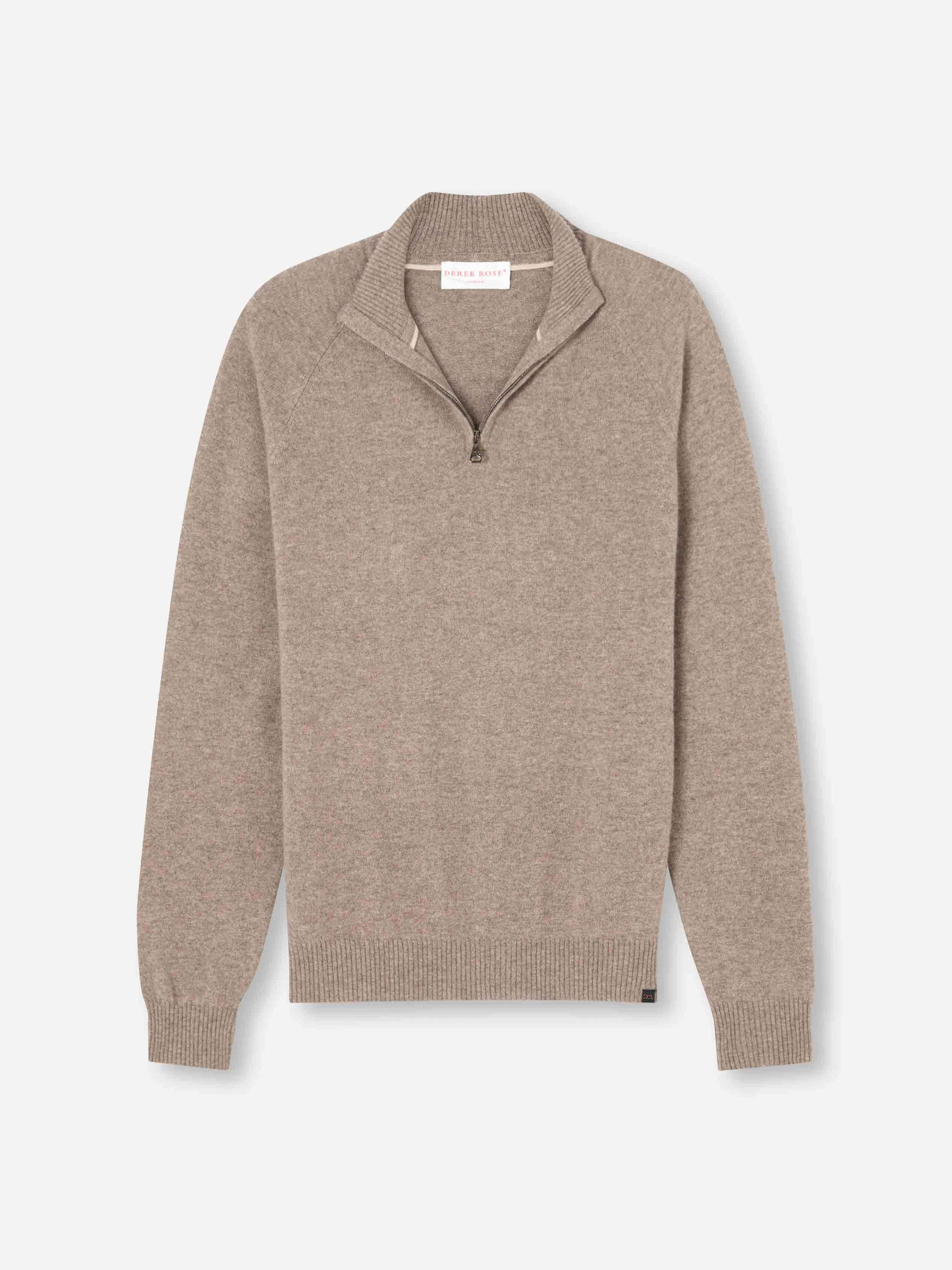 Men's Half-Zip Sweater Finley Cashmere Mole Heather - 2