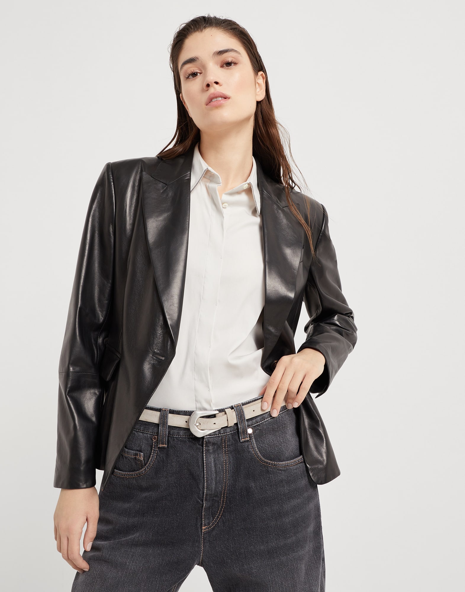 Suede calfskin belt - 3