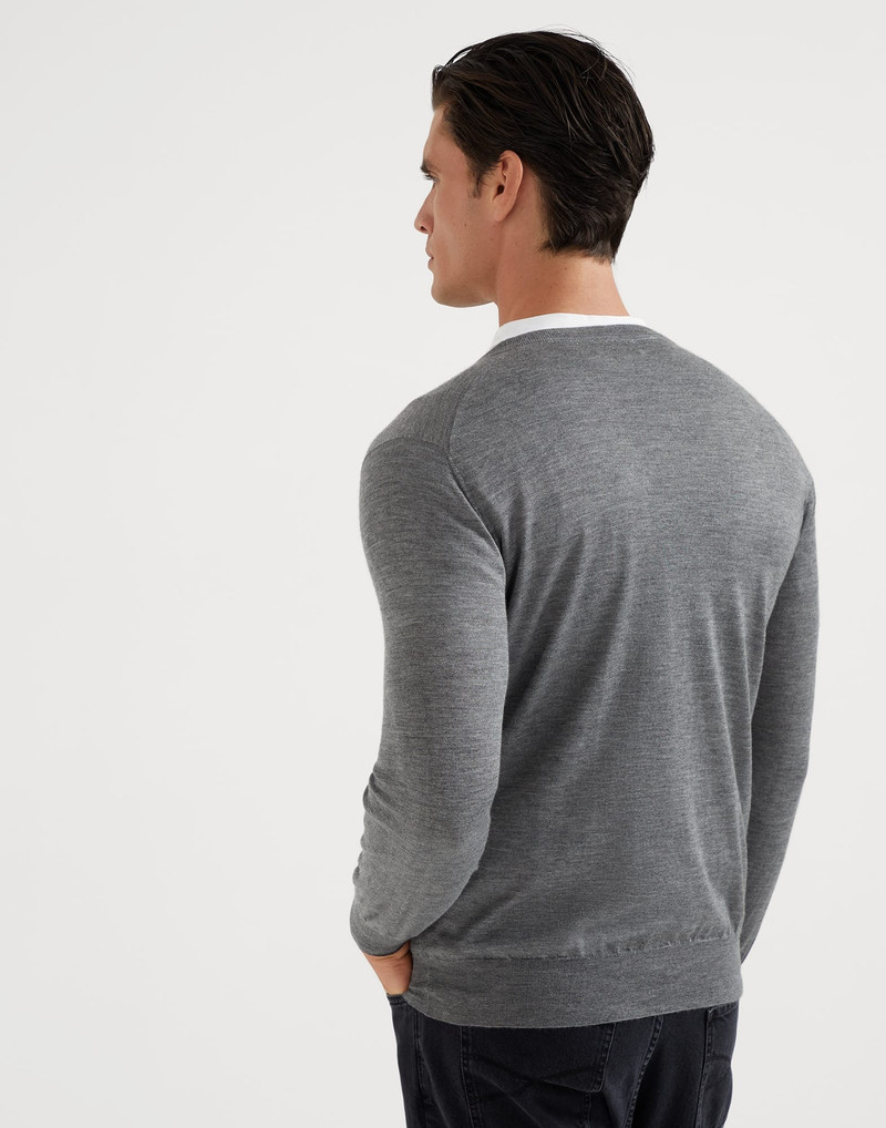 Brunello Cucinelli Lightweight cashmere and silk crew neck sweater outlook