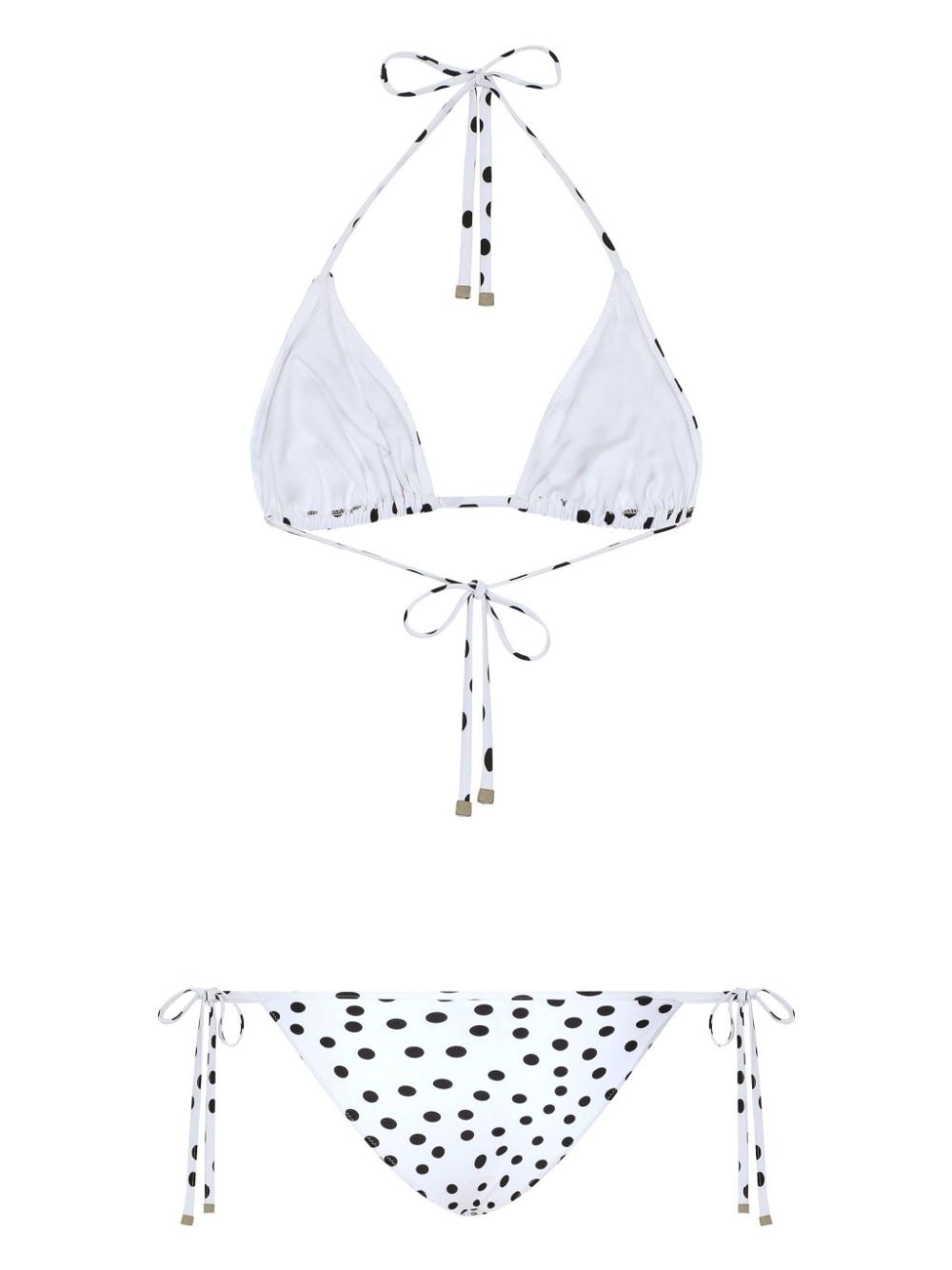polka dot-print triangle-cup bikini set - 2
