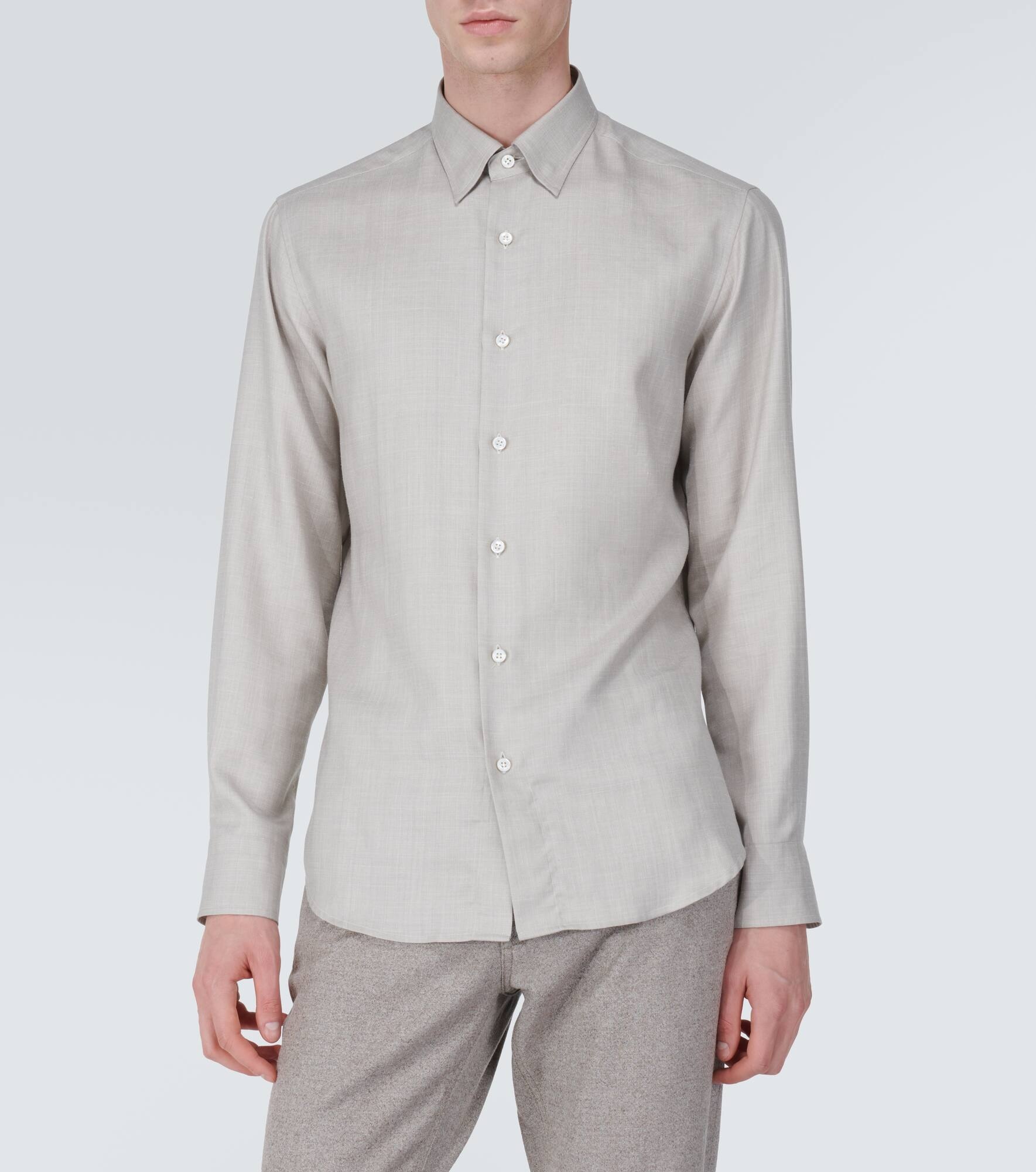 Silk, cashmere, and linen shirt - 3