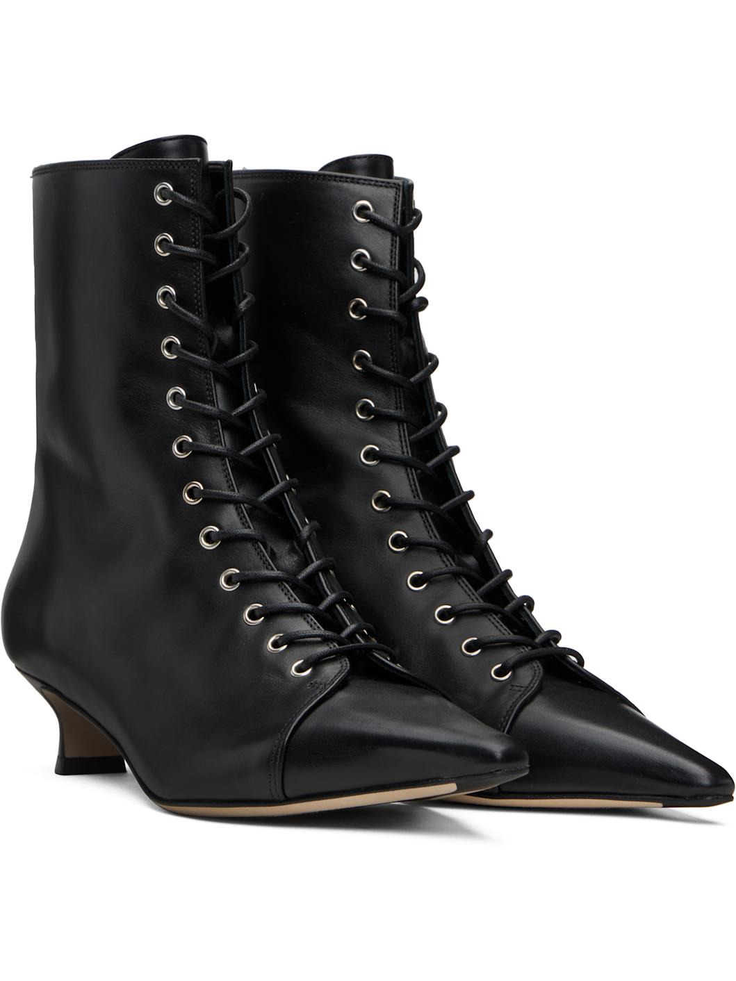 Black Trixi Calf Leather Boots - 4