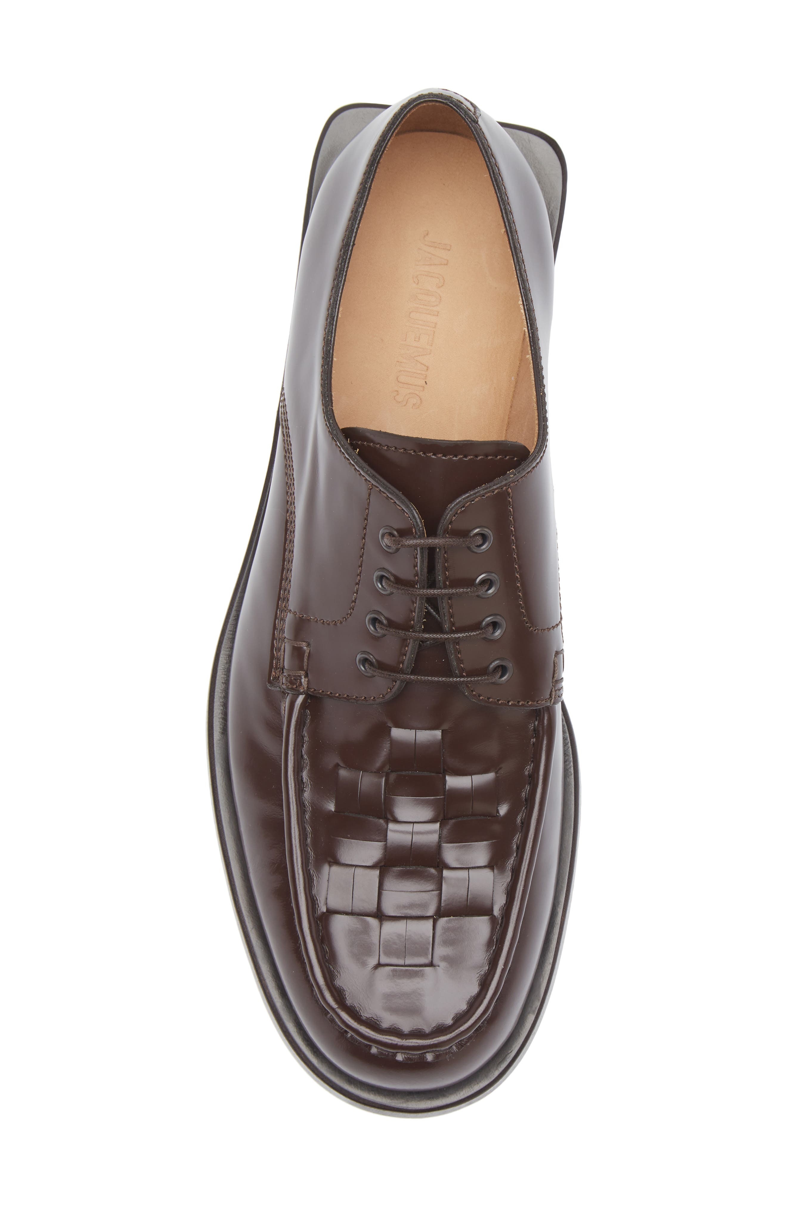 Jacquemus Les Derbies Tresses Woven Derby in Dark Brown 880 at Nordstrom - 5