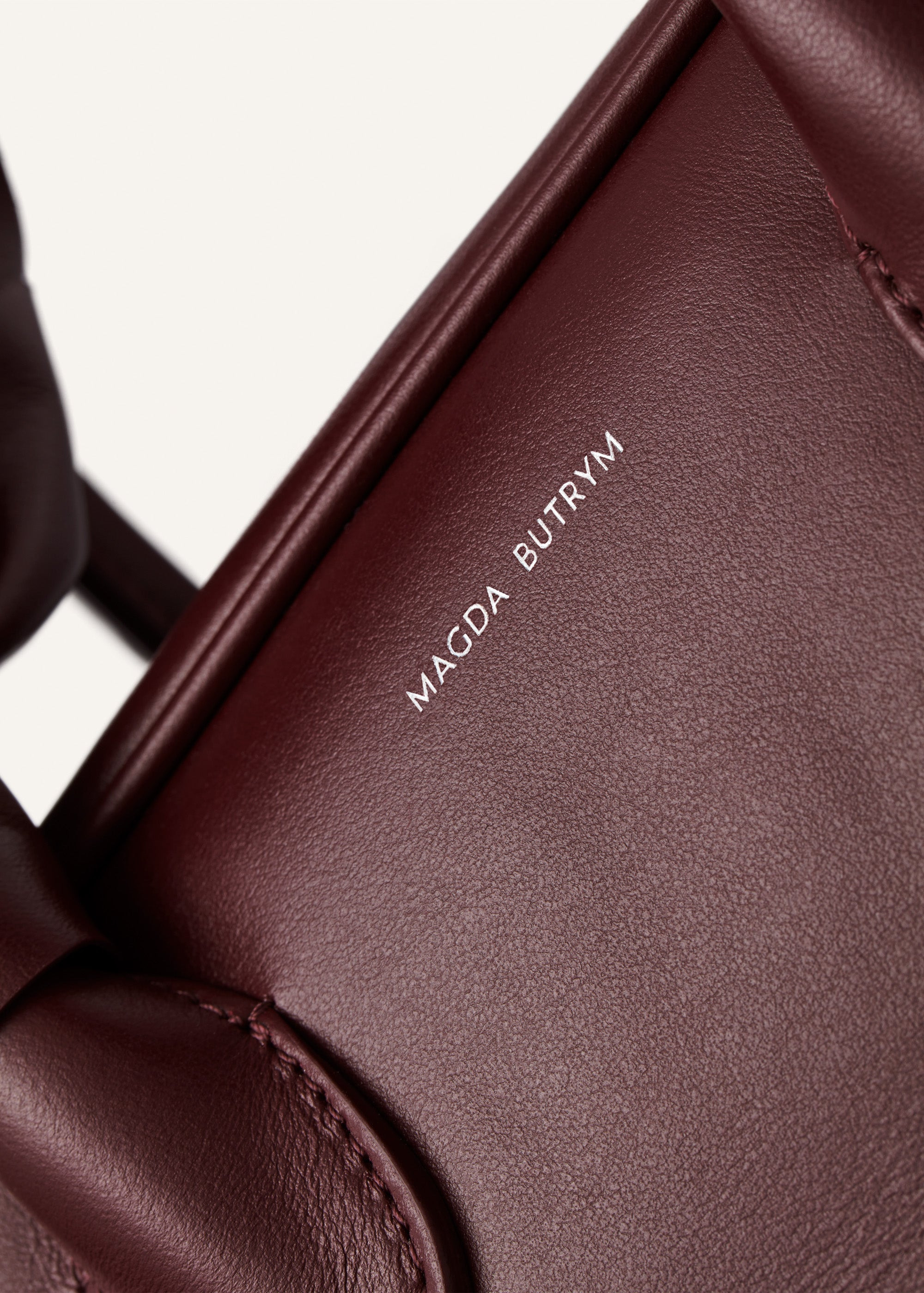 Brigitte square bag in burgundy leather and silver - 3