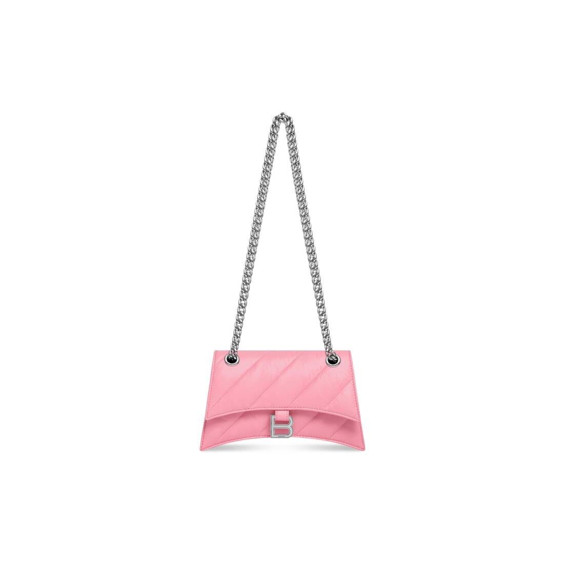 Crush Mini Quilted Leather Crossbody Bag in Pink - Balenciaga