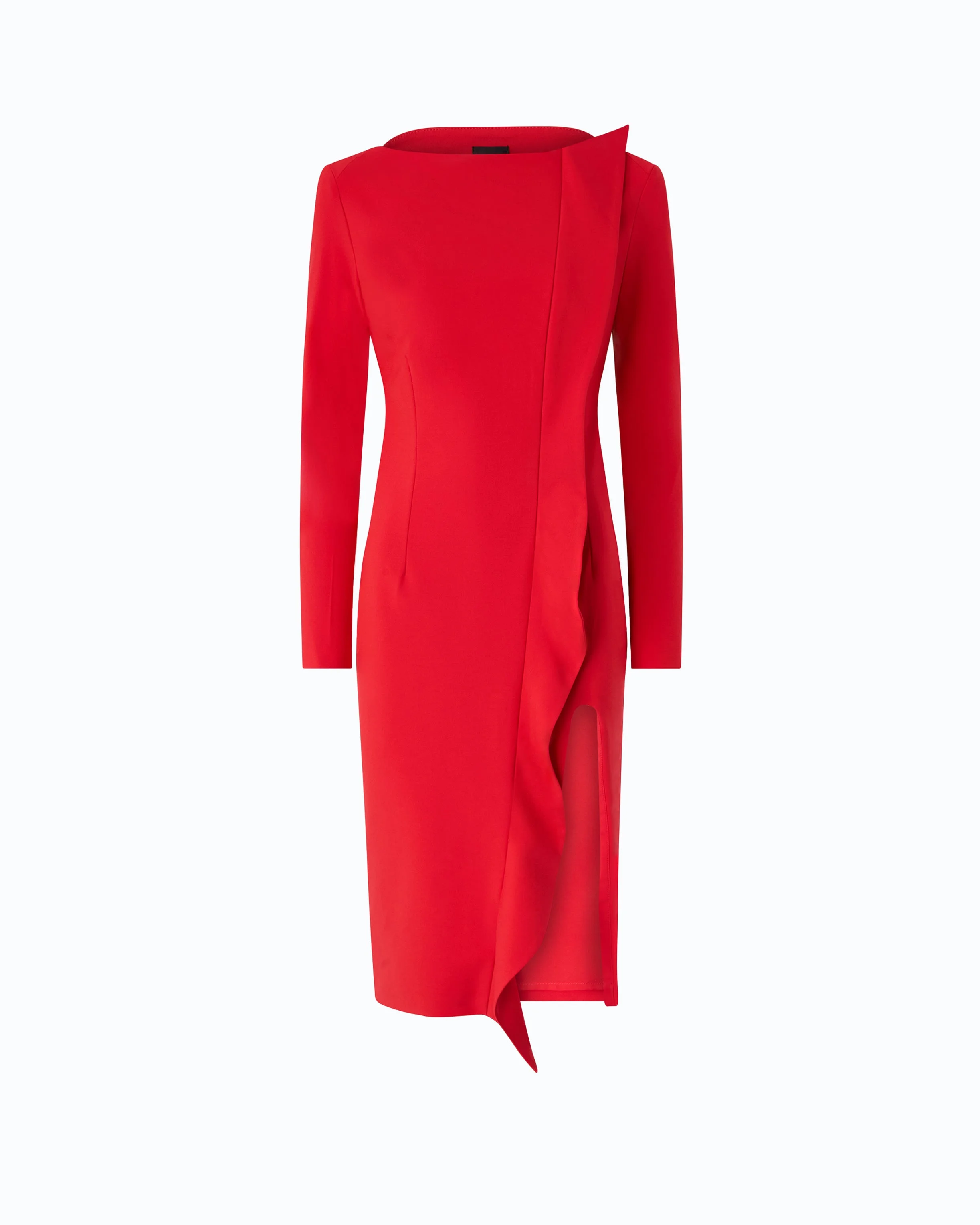MIDI SHEATH DRESS WITH RUFFLE AND OPEN BACK - 1
