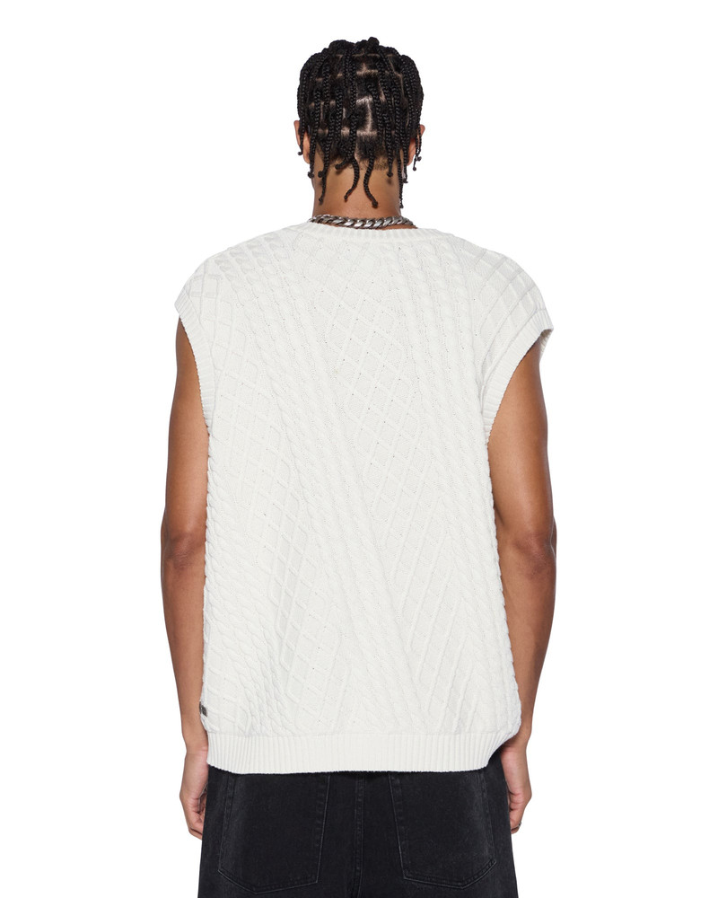 TURNCABLE KNIT VEST VINTAGE WHITE 5